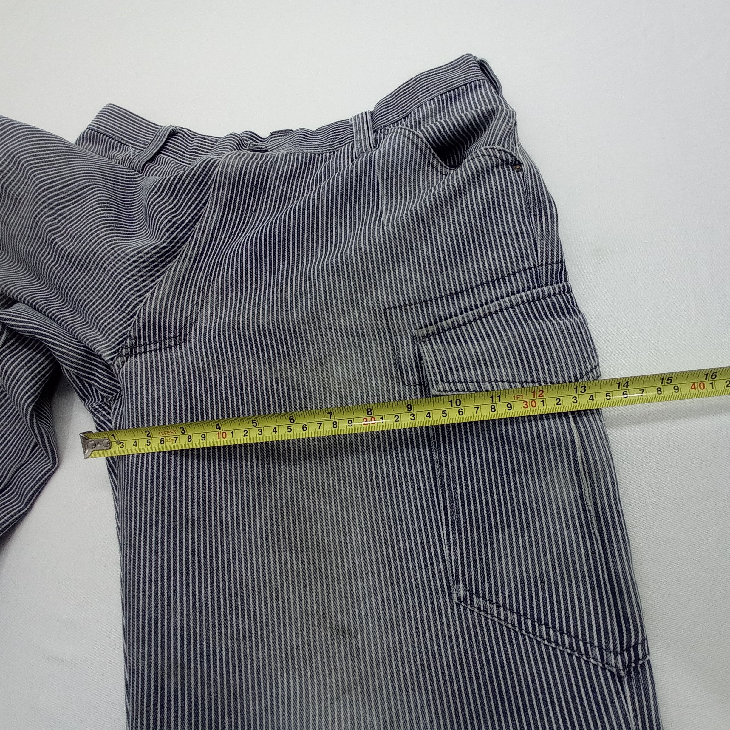 Japanese Brand Faded Even River Hickory Stripe Cargo pants Size US 33 - 7 Thumbnail