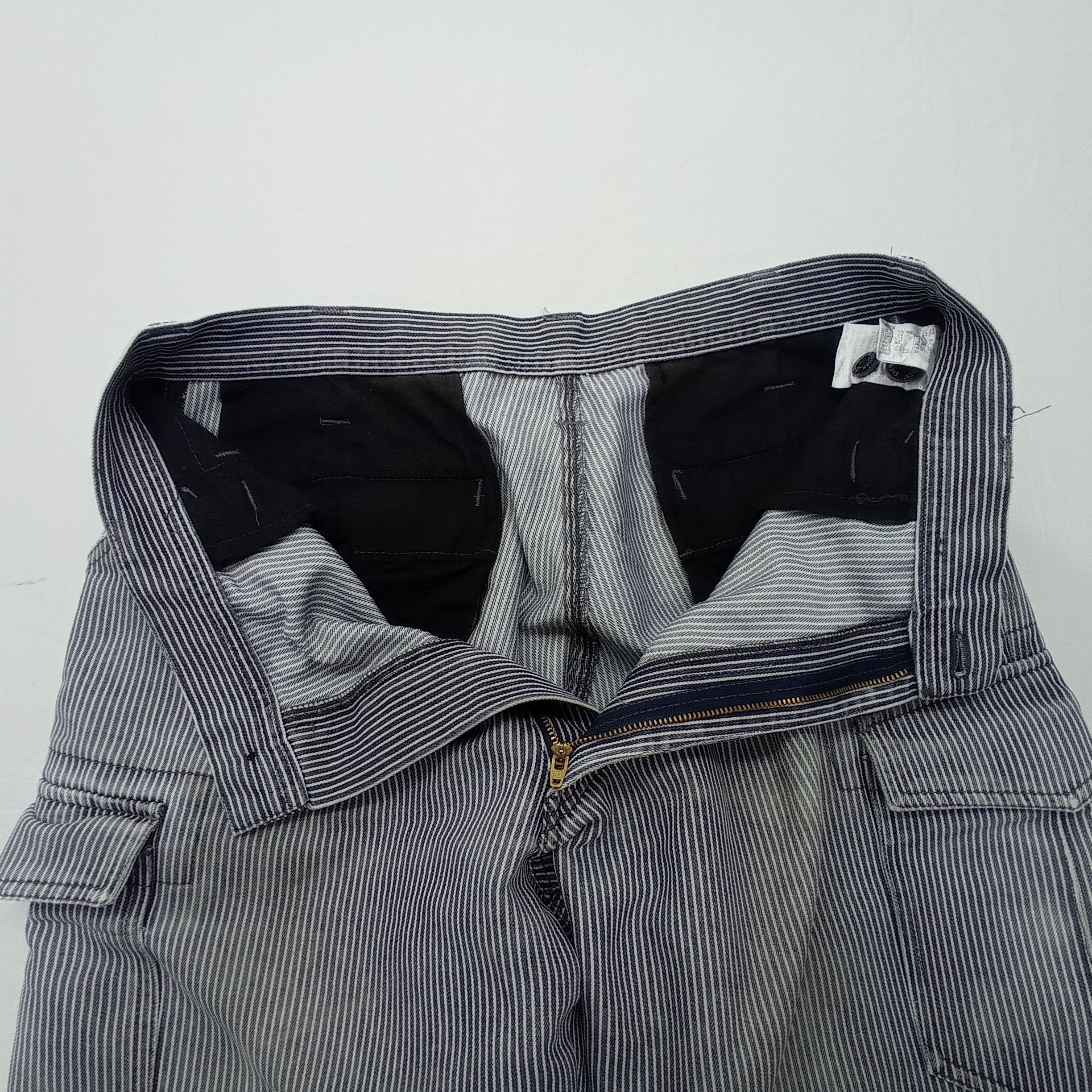 Japanese Brand Faded Even River Hickory Stripe Cargo pants Size US 33 - 10 Thumbnail