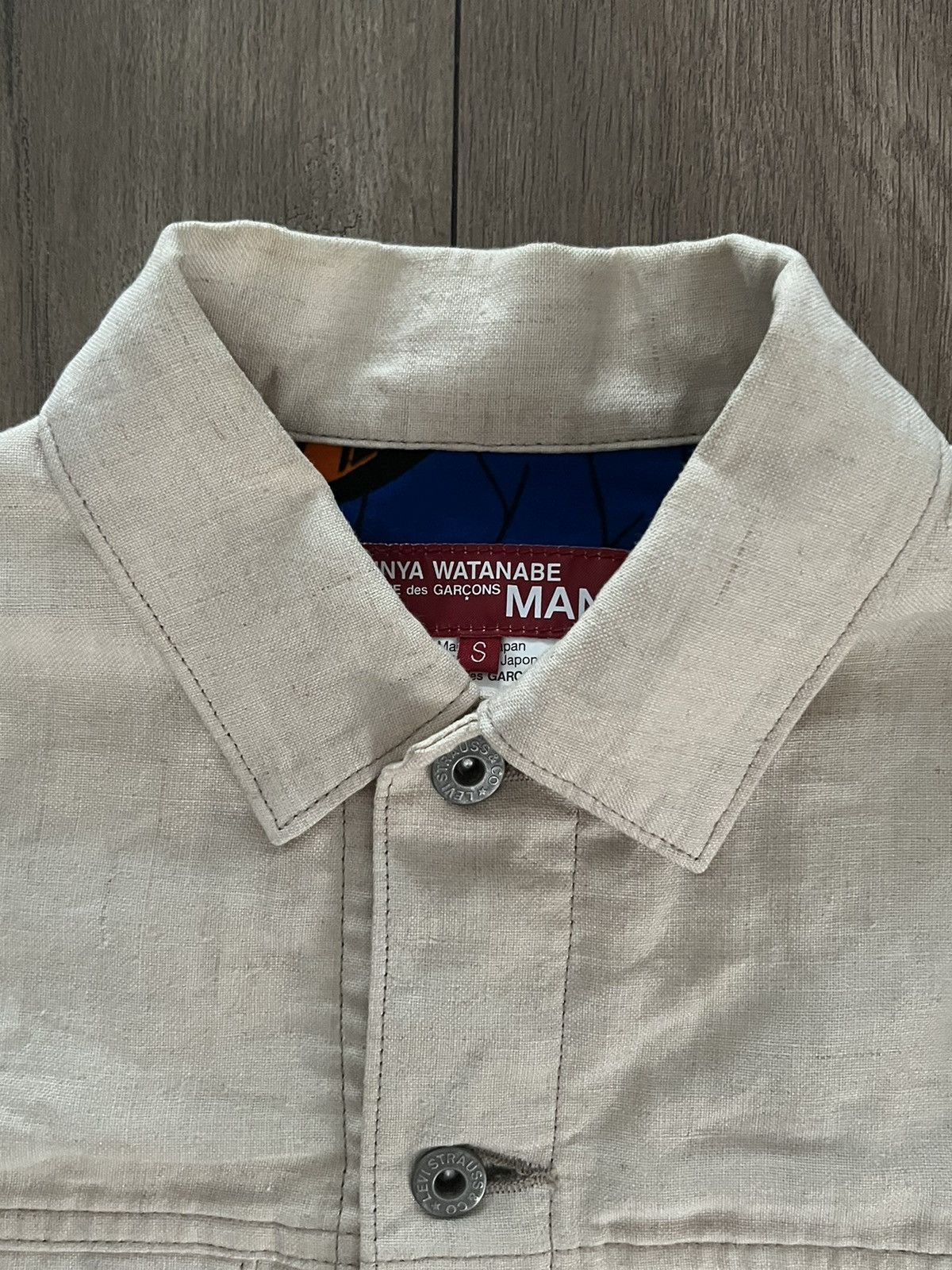 Comme des Garcons × Junya Watanabe AD2014 Junya Watanabe Levis Cream Patchwork Denim Jacket Size US S / EU 44-46 / 1 - 9 Thumbnail