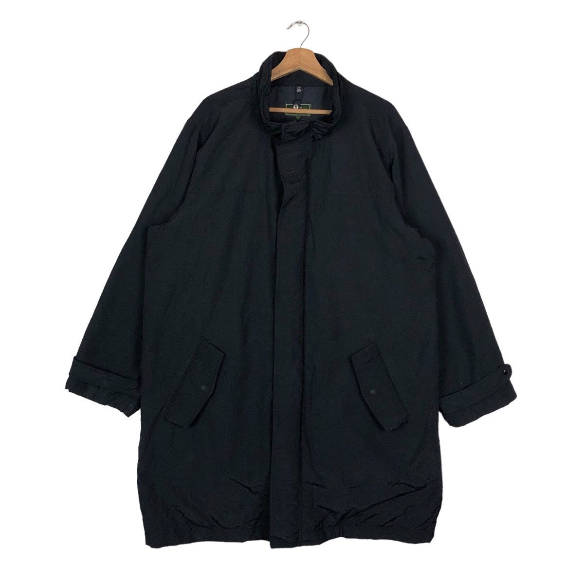 image of Vintage Eddie Bauer Zipper Long Jacket in Black, Men's (Size Large)