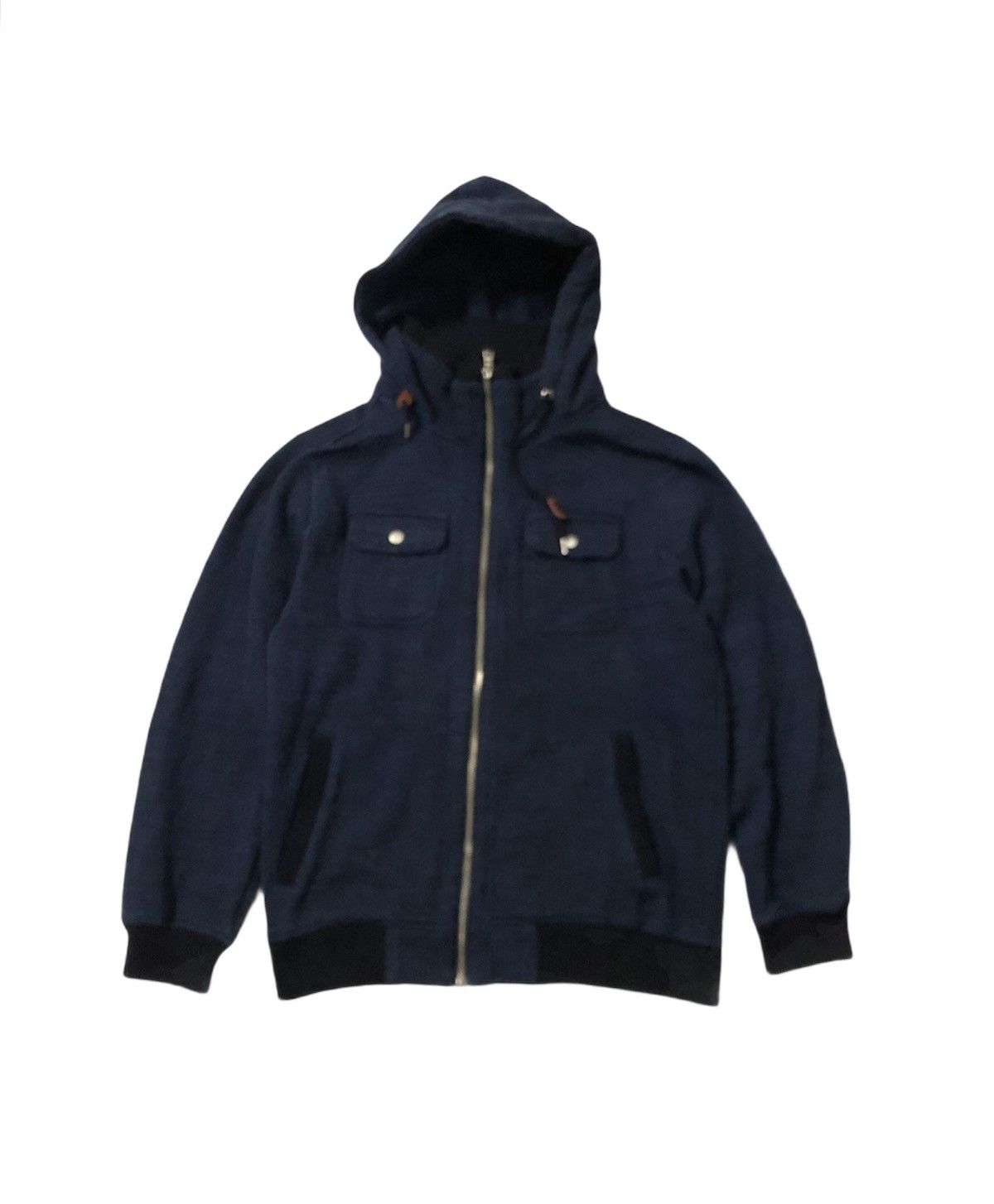 image of Confirm Zipper Sweatshirts With Hoodies in Dark Blue, Men's (Size Medium)