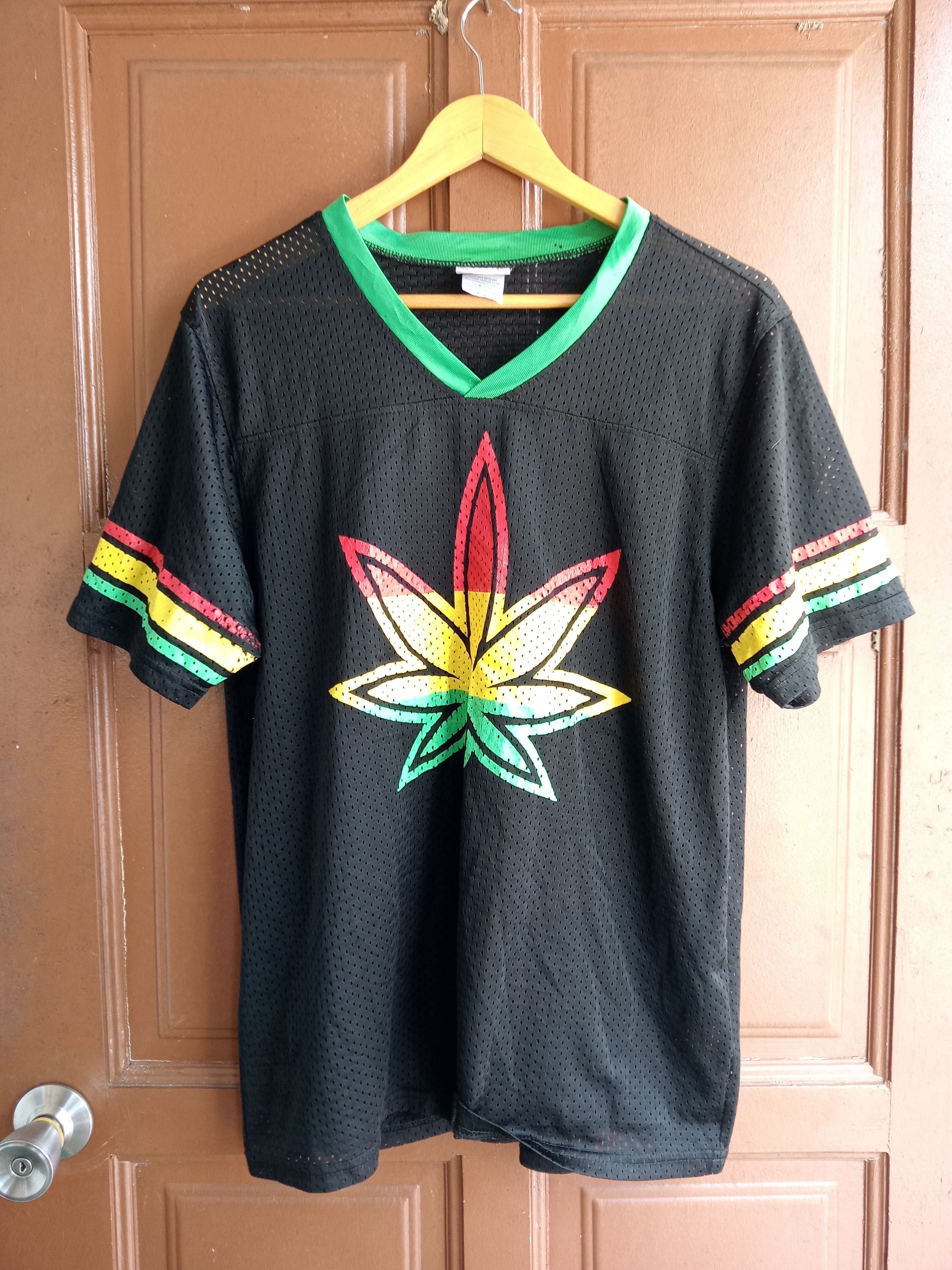 image of Spencer Lee x Vintage Spencer Canabis Jersey Shirt in Black, Men's (Size Medium)