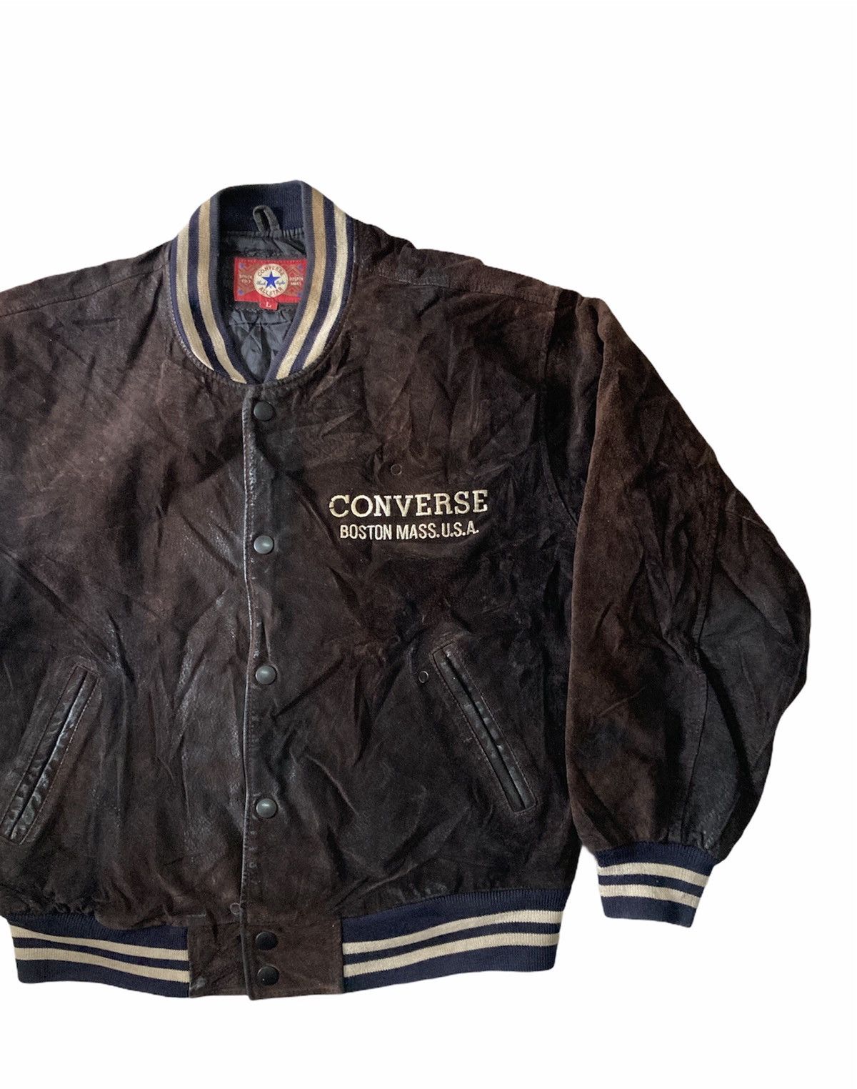 Converse VINTAGE CONVERSE ALL STAR VARSITY JACKET PIG SKIN Size US L / EU 52-54 / 3 - 4 Thumbnail