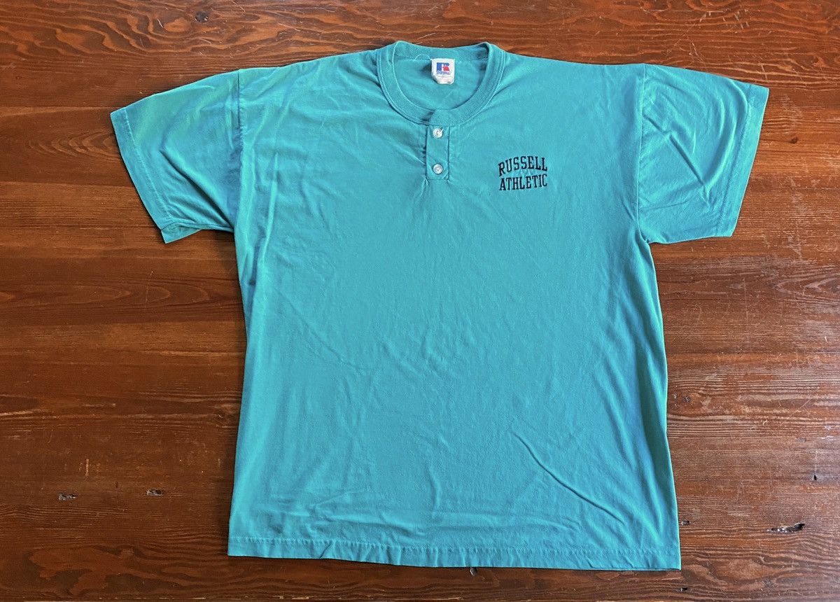 Russell Athletic Vintage 90’s Russell Athletic Embroidered Logo Henley Tee Size US XL / EU 56 / 4 - 2 Thumbnail