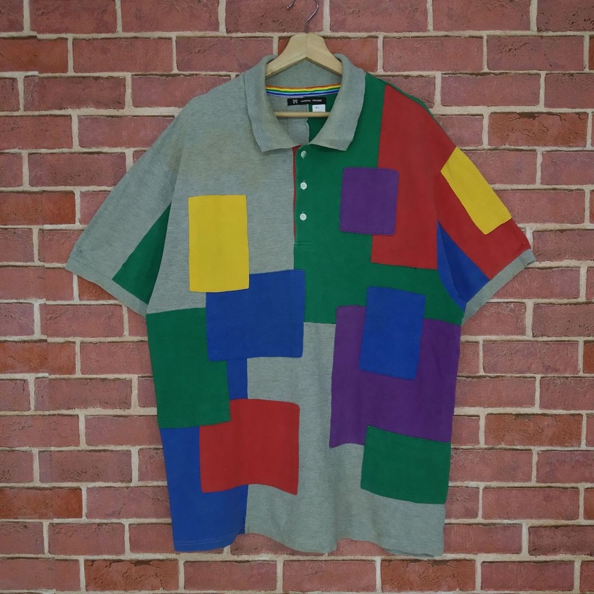Japanese Brand Rare!! Japanese Brand Rough Trade Colourblock Hype Polo Tee Size US XL / EU 56 / 4 - 1 Thumbnail