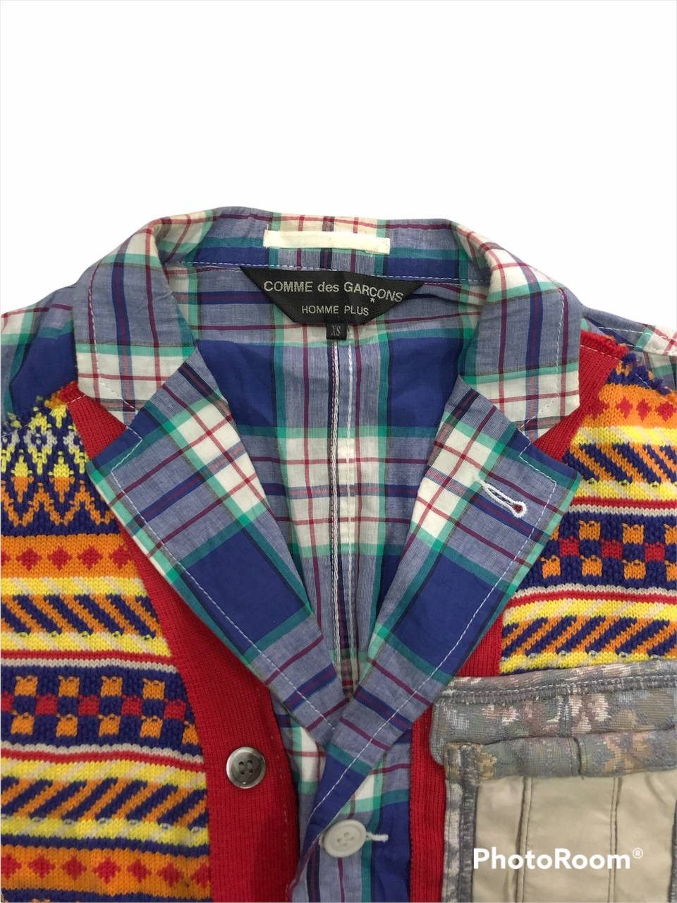 Comme des Garcons 🔥AD 2009 Comme Des Garçons Patchwork Wool/Cotton Jacket Size US XS / EU 42 / 0 - 6 Thumbnail