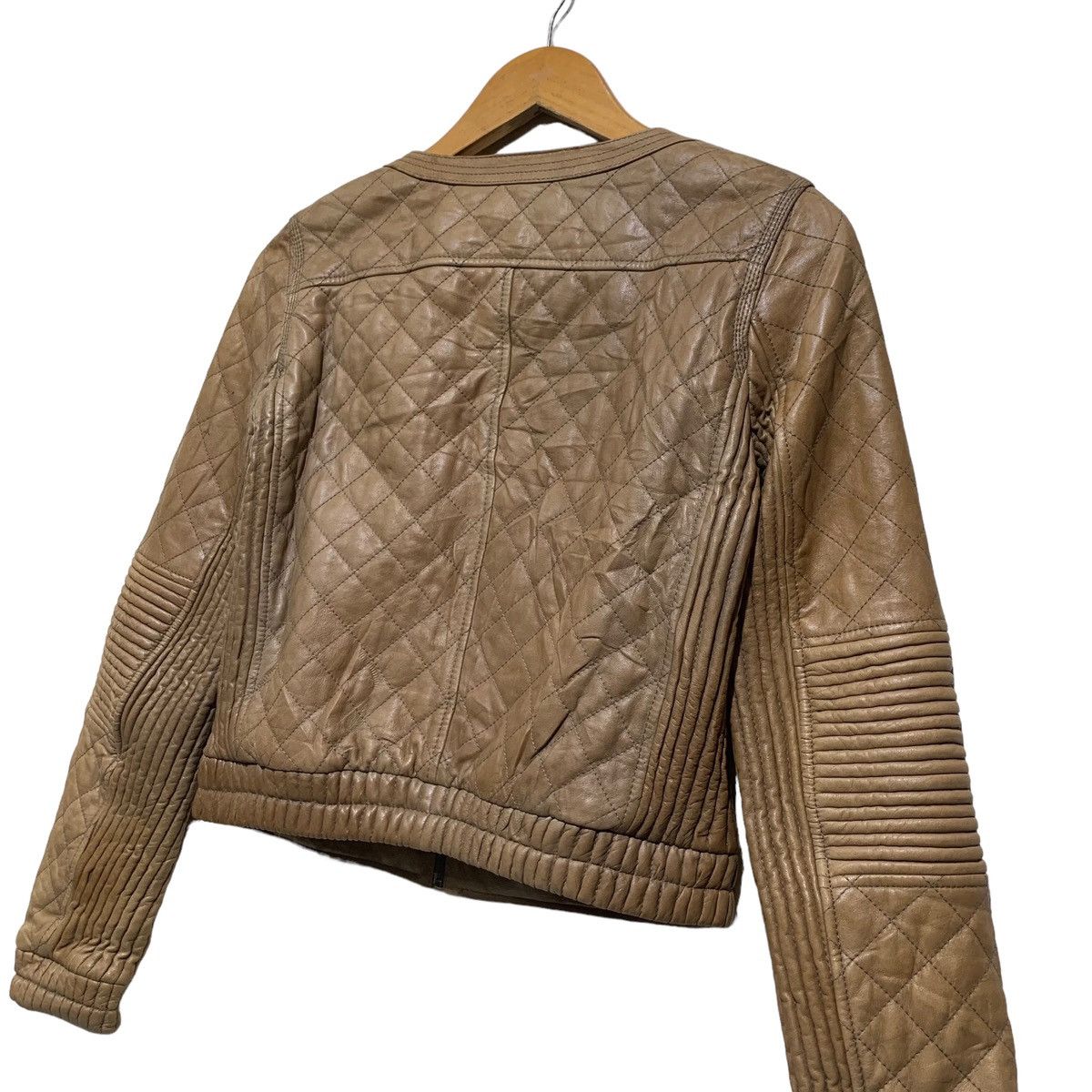 Vintage Enchantement Quilted Lamb Leather Crop Jacket Size XS / US 0-2 / IT 36-38 - 12 Thumbnail