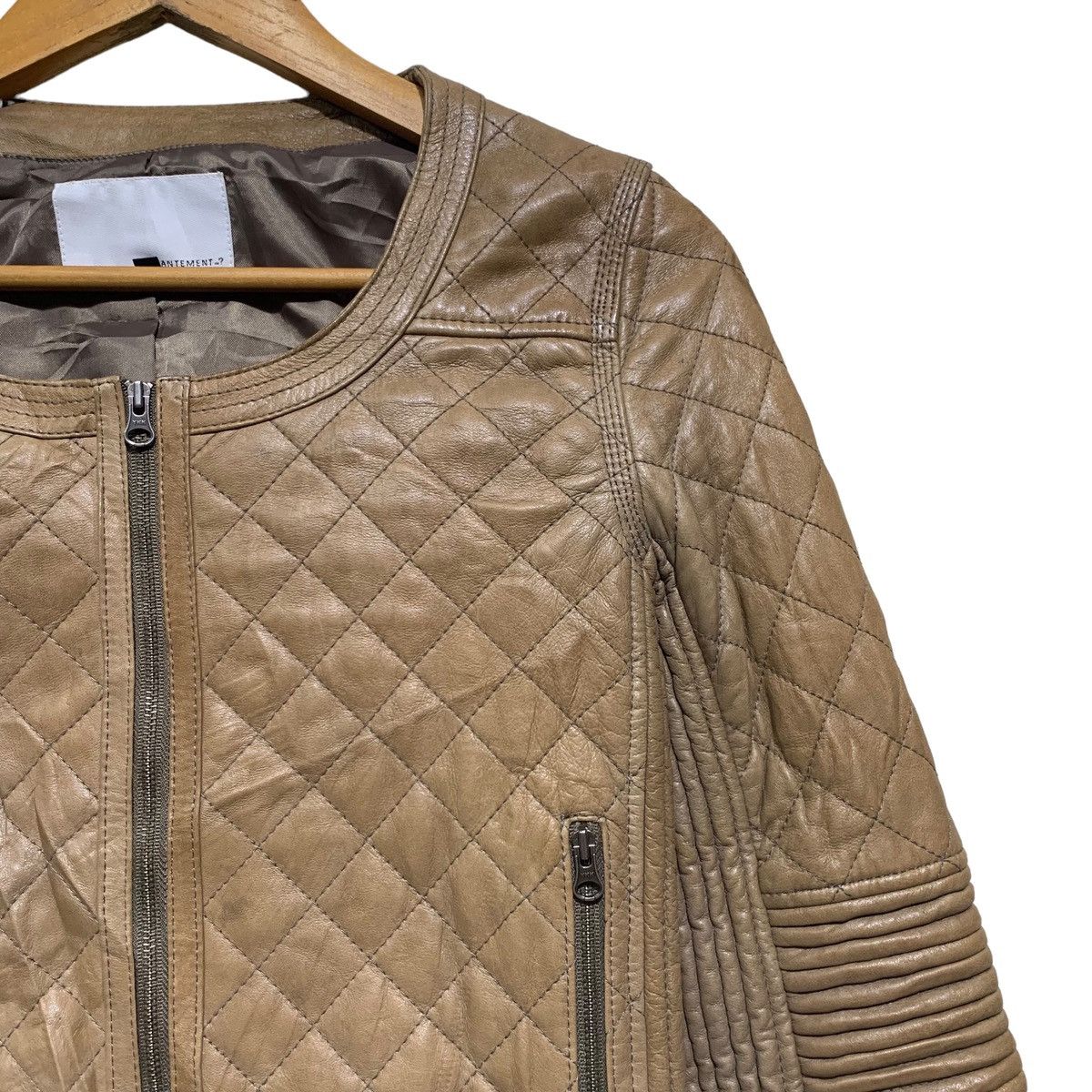 Vintage Enchantement Quilted Lamb Leather Crop Jacket Size XS / US 0-2 / IT 36-38 - 11 Thumbnail
