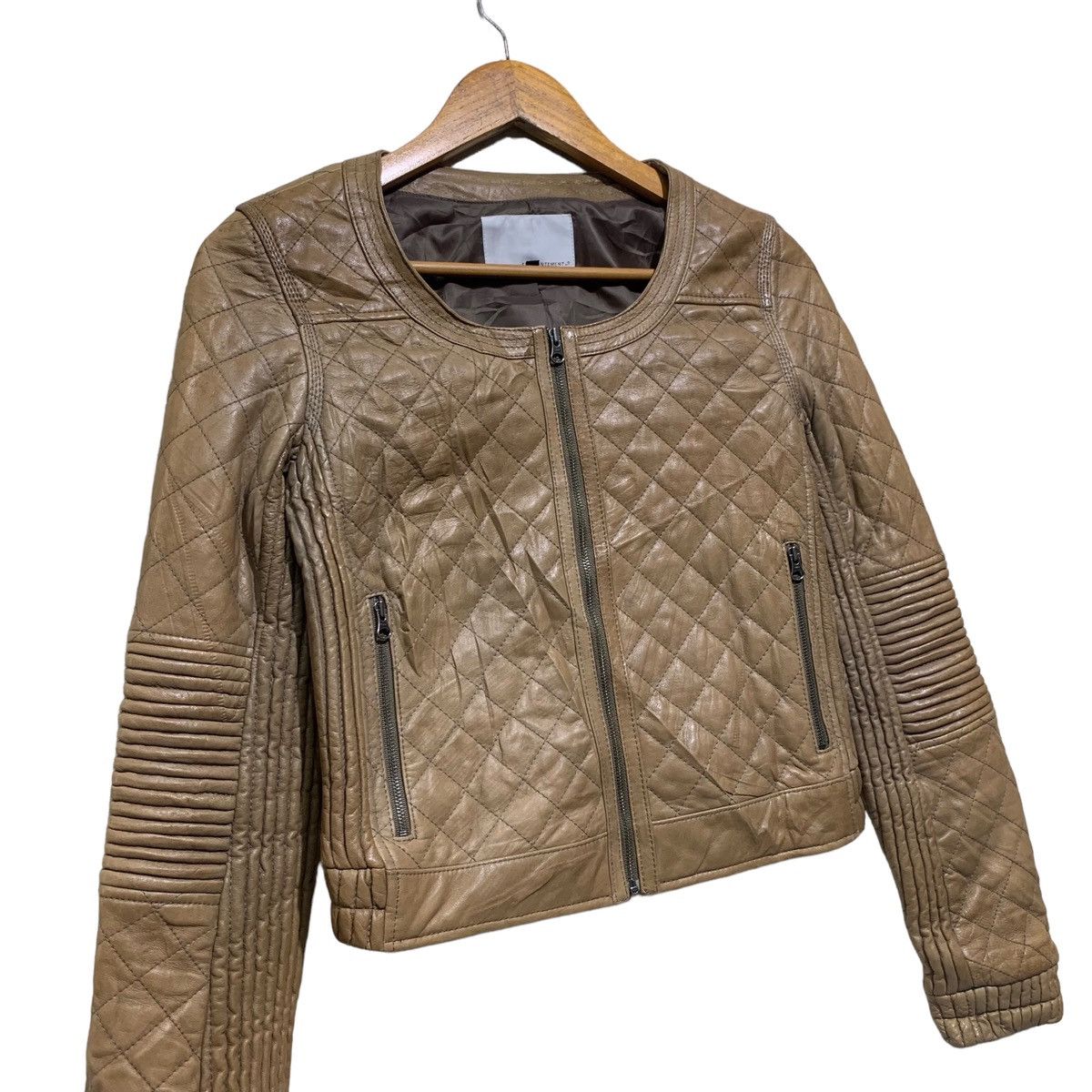 Vintage Enchantement Quilted Lamb Leather Crop Jacket Size XS / US 0-2 / IT 36-38 - 6 Thumbnail