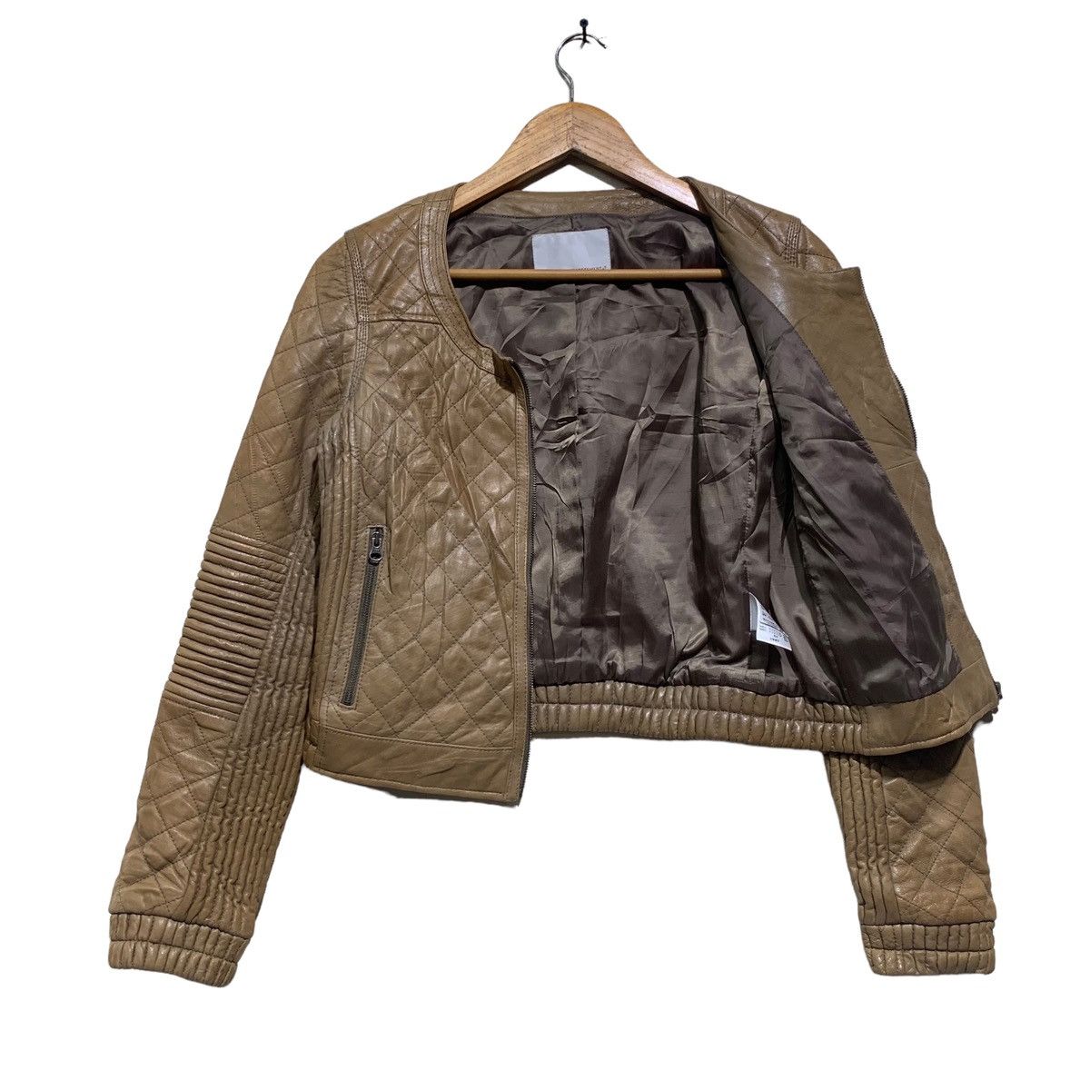 Vintage Enchantement Quilted Lamb Leather Crop Jacket Size XS / US 0-2 / IT 36-38 - 3 Thumbnail