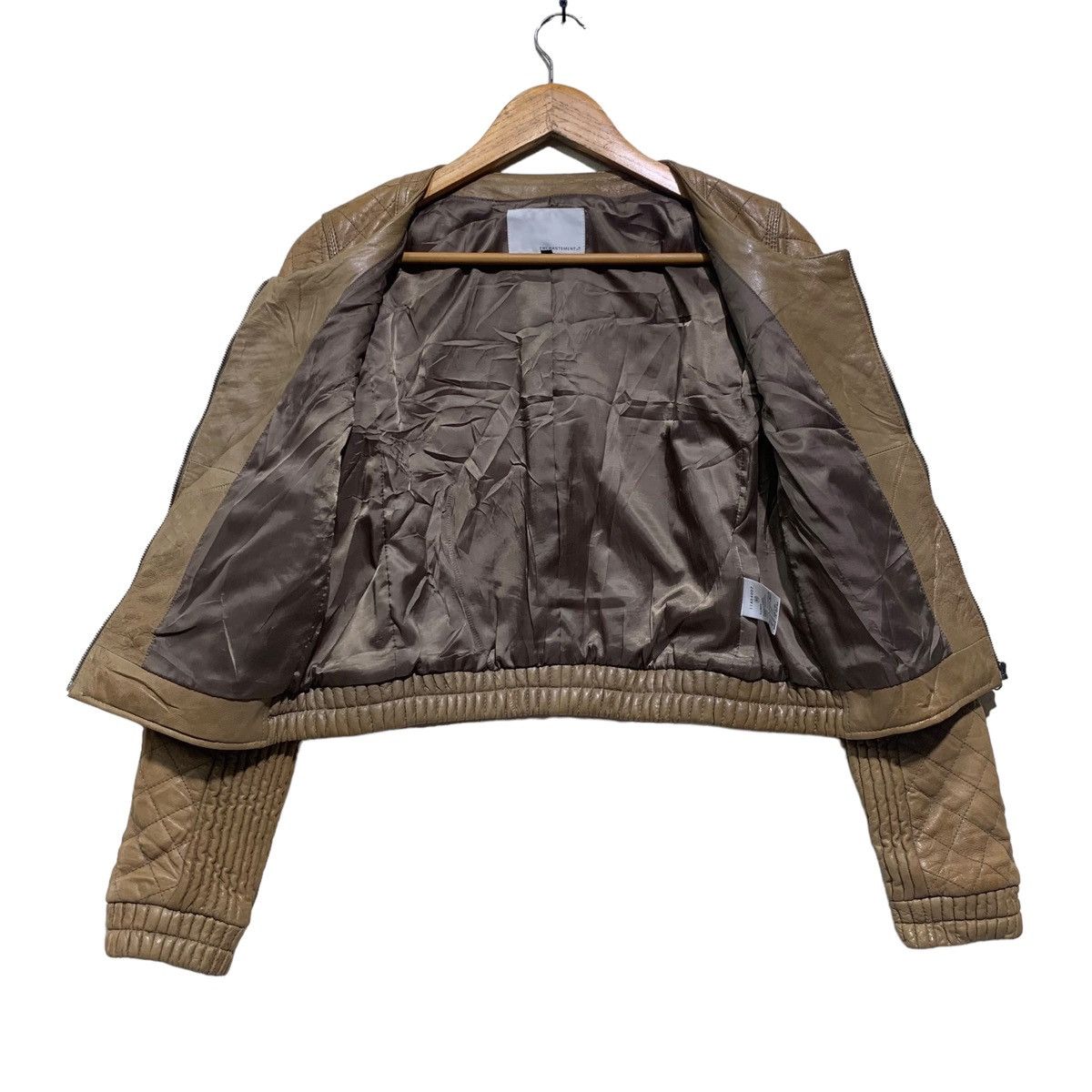 Vintage Enchantement Quilted Lamb Leather Crop Jacket Size XS / US 0-2 / IT 36-38 - 5 Thumbnail