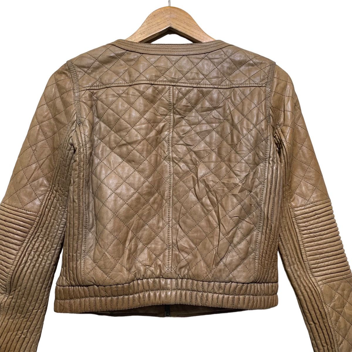Vintage Enchantement Quilted Lamb Leather Crop Jacket Size XS / US 0-2 / IT 36-38 - 13 Thumbnail