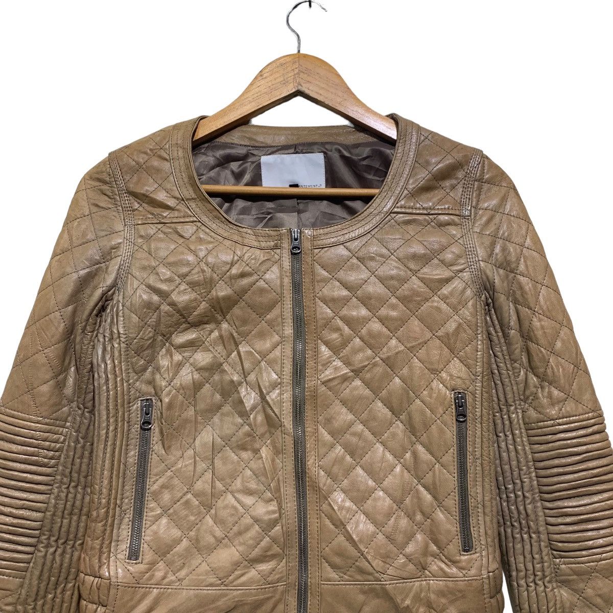 Vintage Enchantement Quilted Lamb Leather Crop Jacket Size XS / US 0-2 / IT 36-38 - 4 Thumbnail