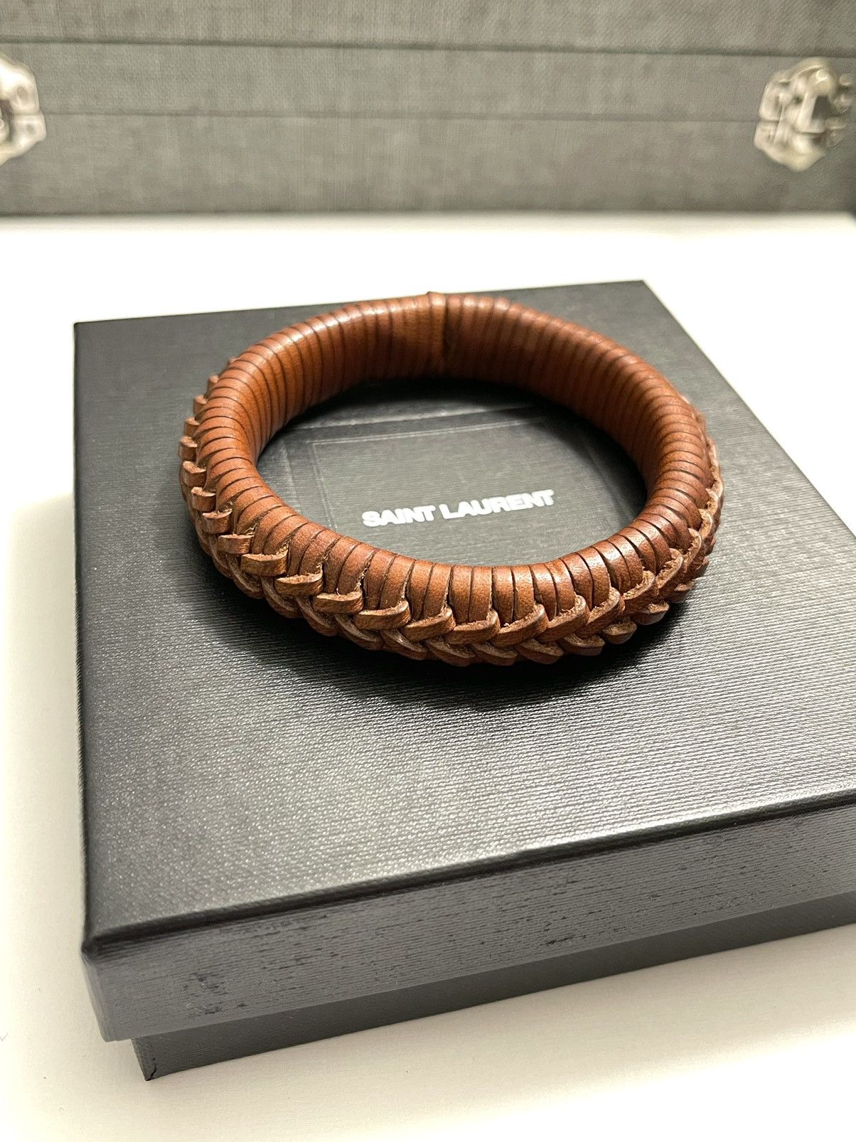 Saint Laurent Paris Saint Laurent Paris YSL Leather Bracelet Size ONE SIZE - 1 Thumbnail