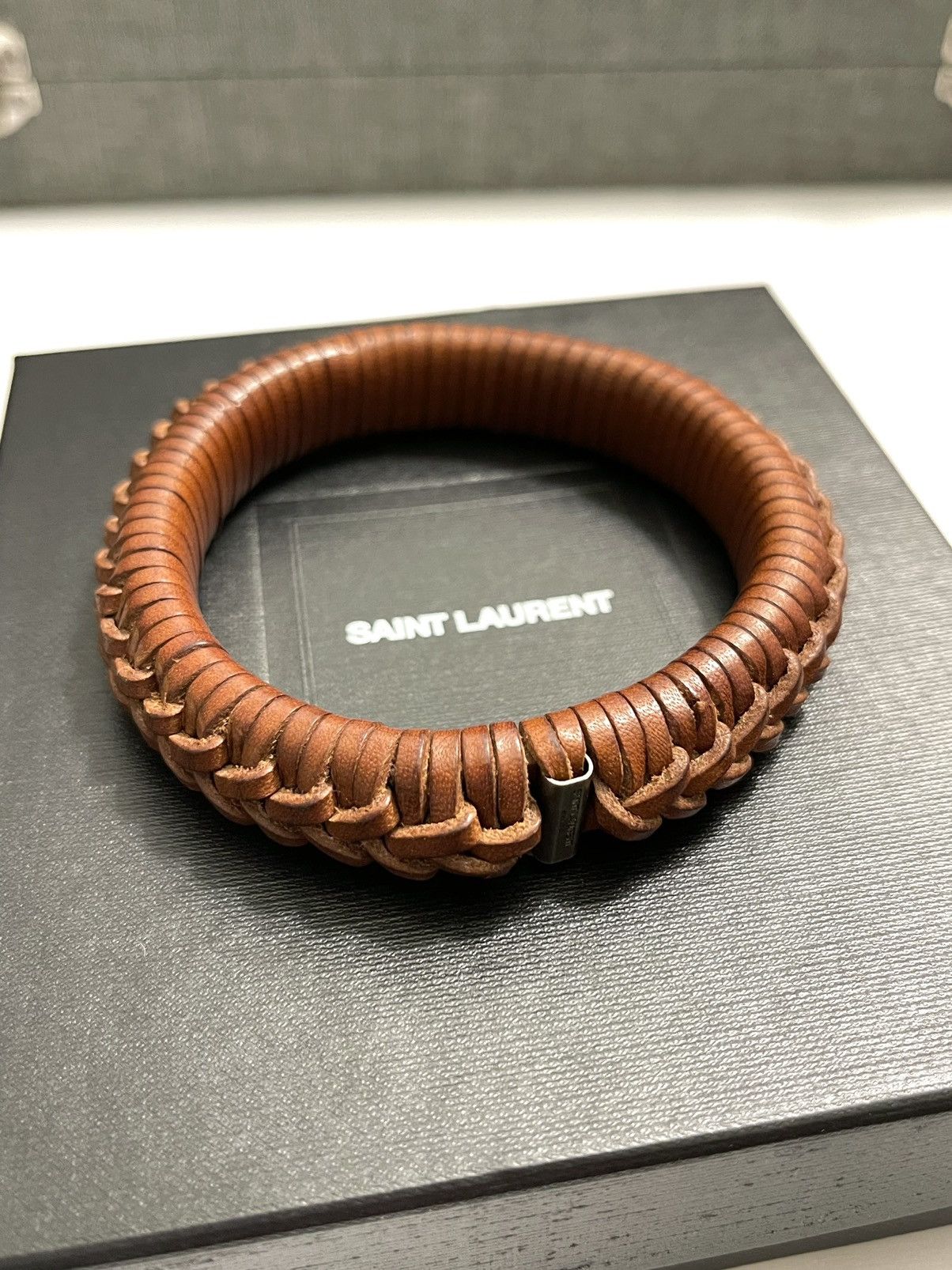Saint Laurent Paris Saint Laurent Paris YSL Leather Bracelet Size ONE SIZE - 2 Thumbnail