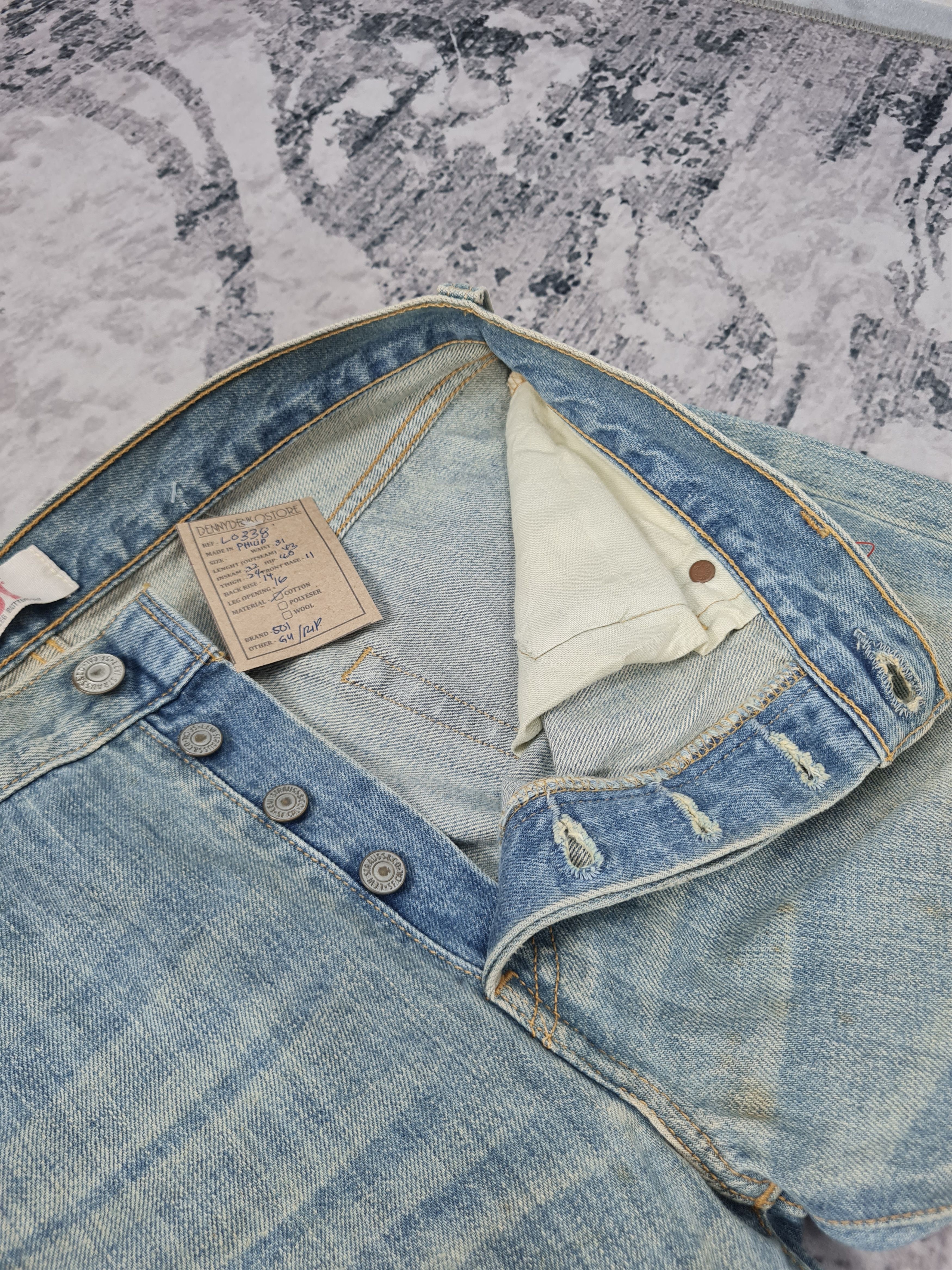 Levi's LEVIS 501 Distressed Faded Blue Jeans L0338 Size 31X32 Size US 31 - 11 Thumbnail