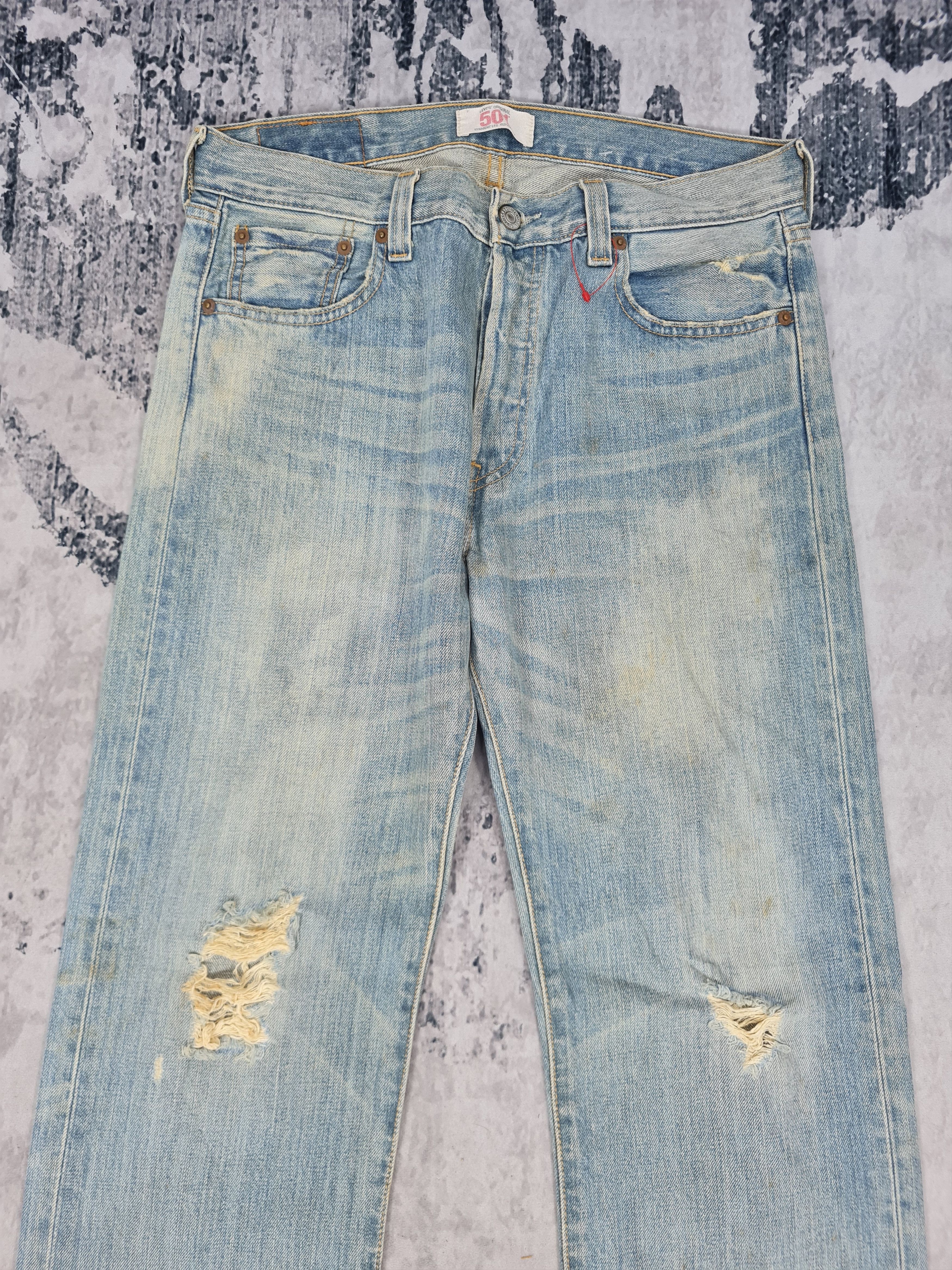Levi's LEVIS 501 Distressed Faded Blue Jeans L0338 Size 31X32 Size US 31 - 4 Thumbnail