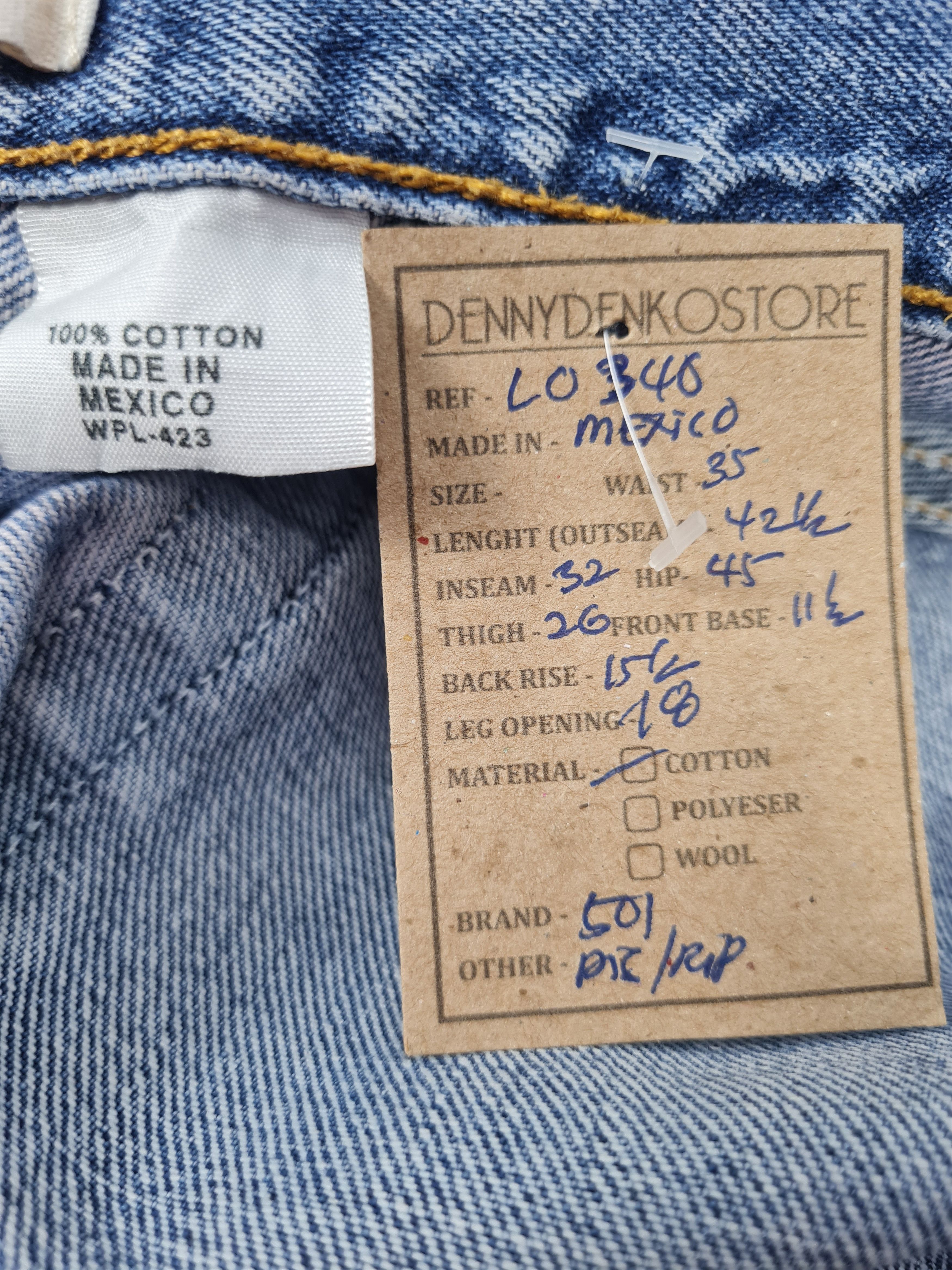 Levi's Vintage Clothing Vtg LEVIS 501 Faded Stain Ripped Blue Jeans L0340 Size 35X32 Size US 35 - 14 Thumbnail