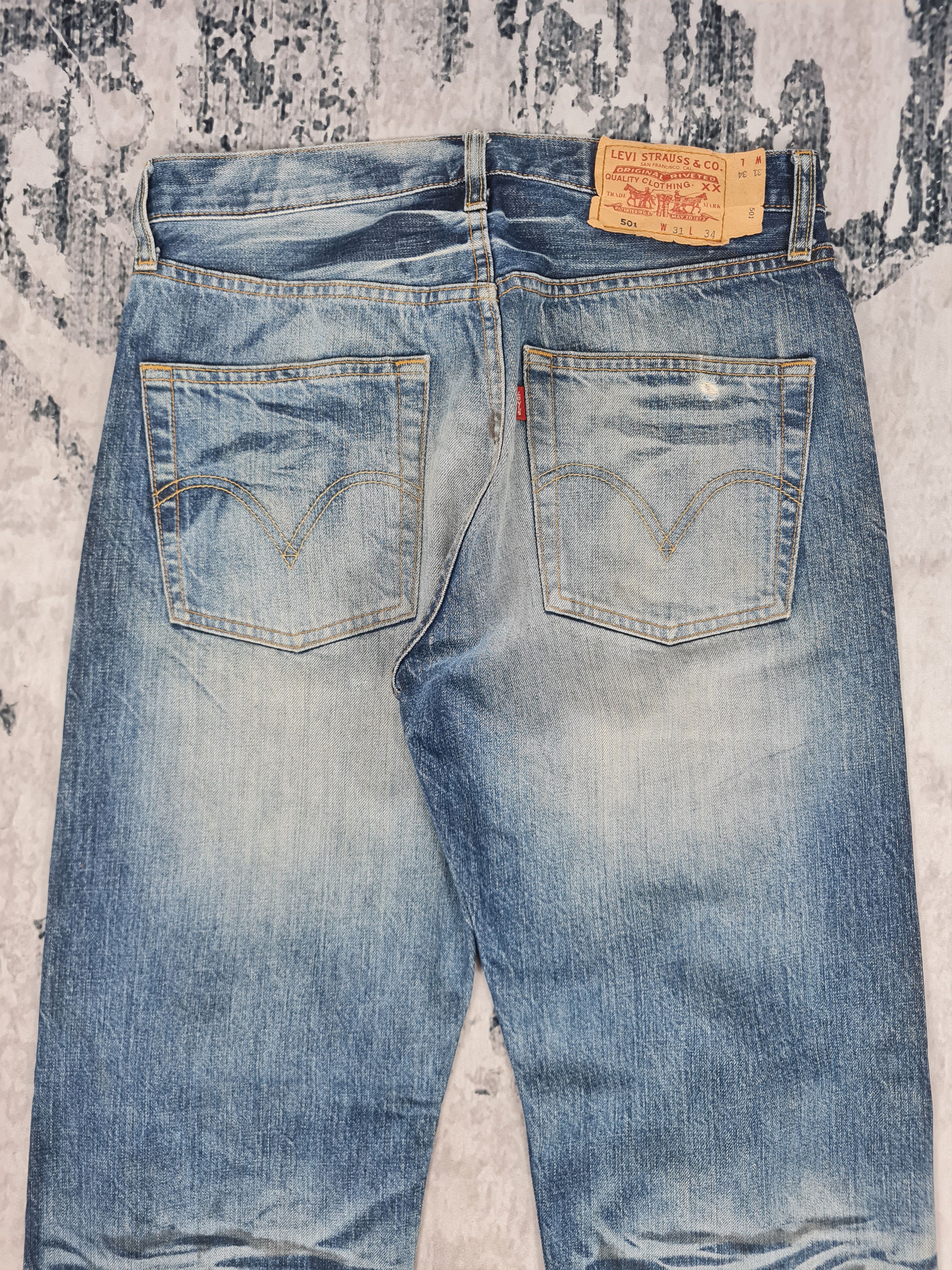 Levi's LEVIS 501 Distressed Stonewash Faded Jeans L0342 Size 31X34 Size US 31 - 7 Thumbnail