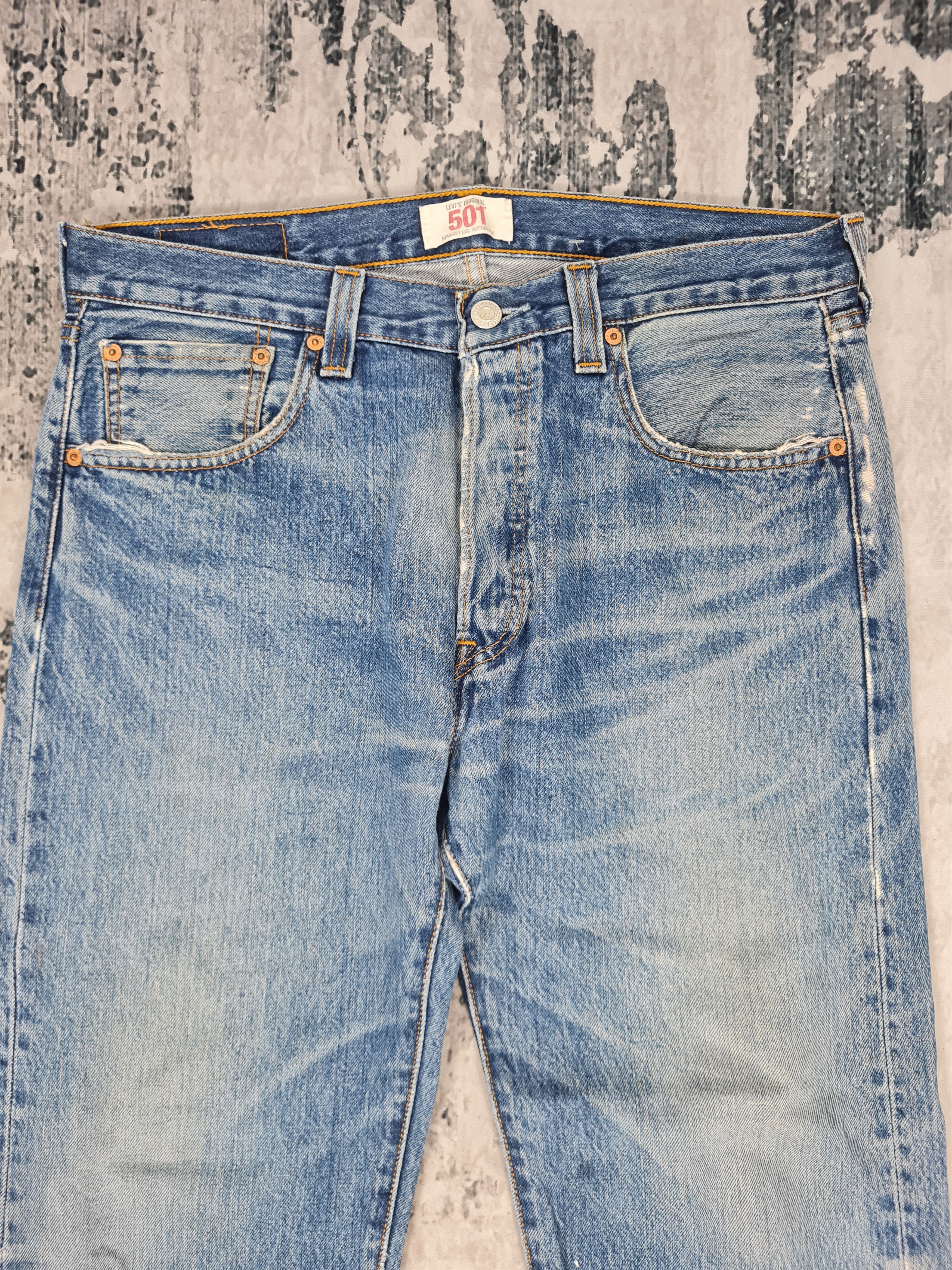 Levi's Vintage Clothing LEVIS 501 Distressed Stain Stonewash Jeans L0345 Size 34X30 Size US 34 / EU 50 - 4 Thumbnail