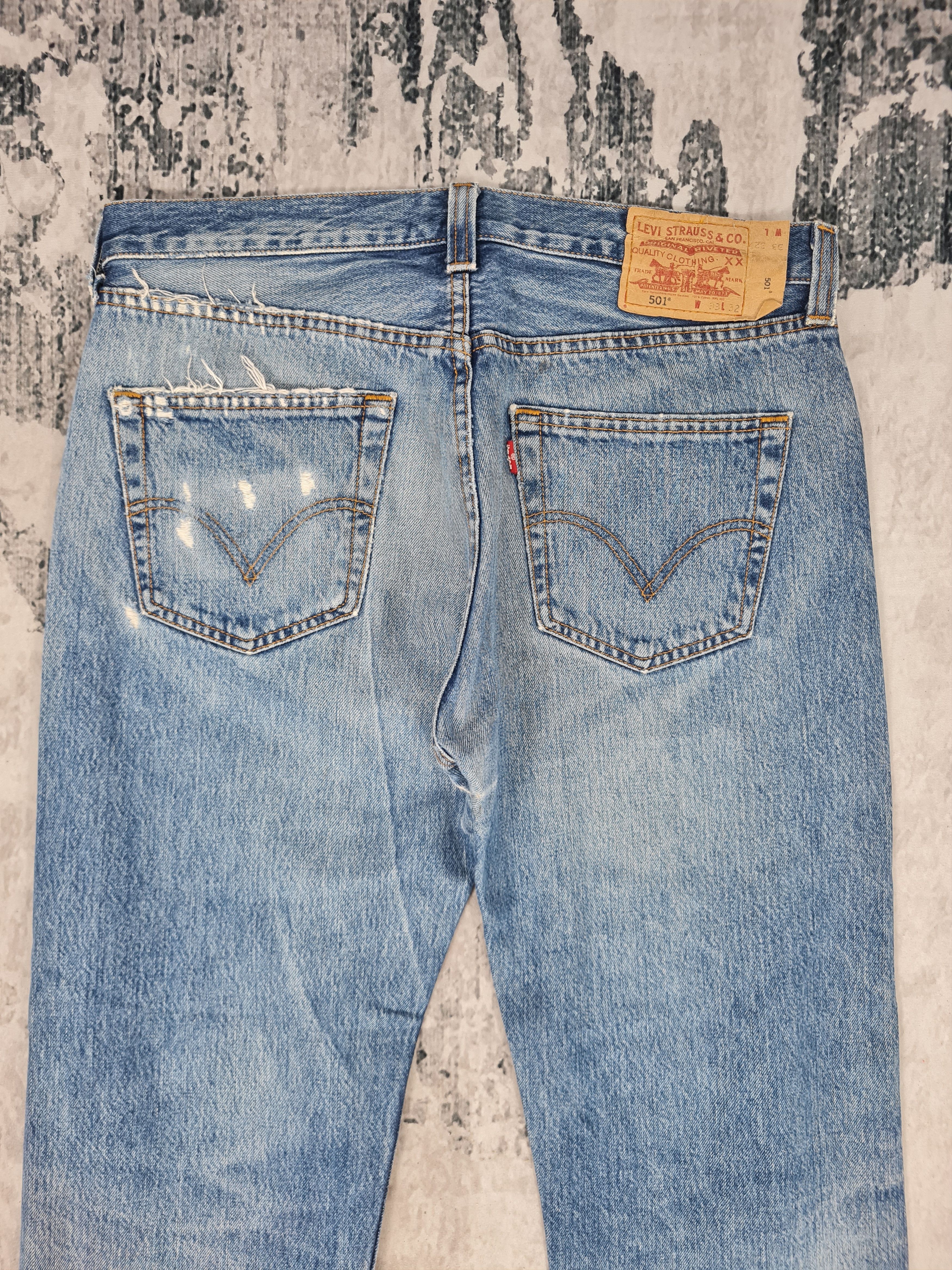 Levi's Vintage Clothing LEVIS 501 Distressed Stain Stonewash Jeans L0345 Size 34X30 Size US 34 / EU 50 - 8 Thumbnail