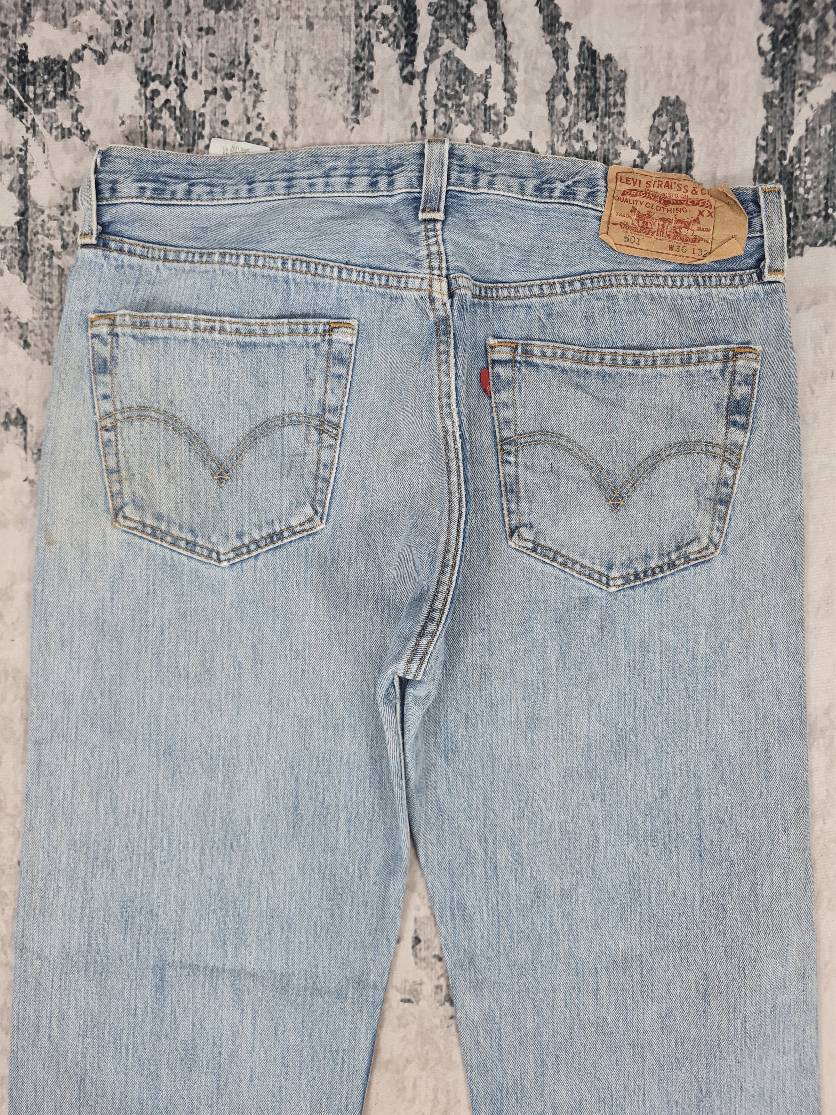 Levi's Vintage Clothing LEVIS 501 Distressed Faded Light Jeans L0347 Size 36X31.5 Size US 36 / EU 52 - 8 Thumbnail