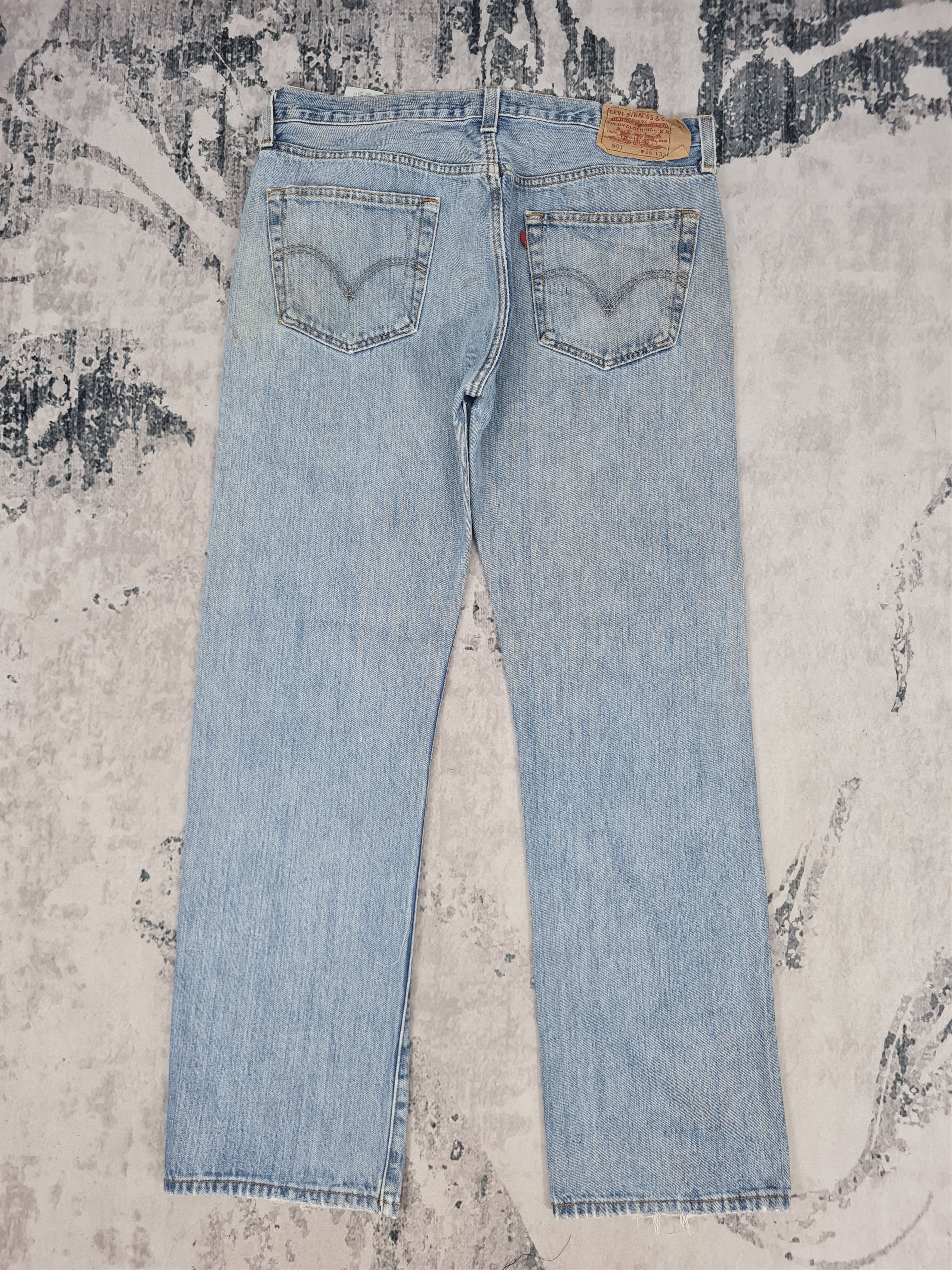 Levi's Vintage Clothing LEVIS 501 Distressed Faded Light Jeans L0347 Size 36X31.5 Size US 36 / EU 52 - 2 Thumbnail
