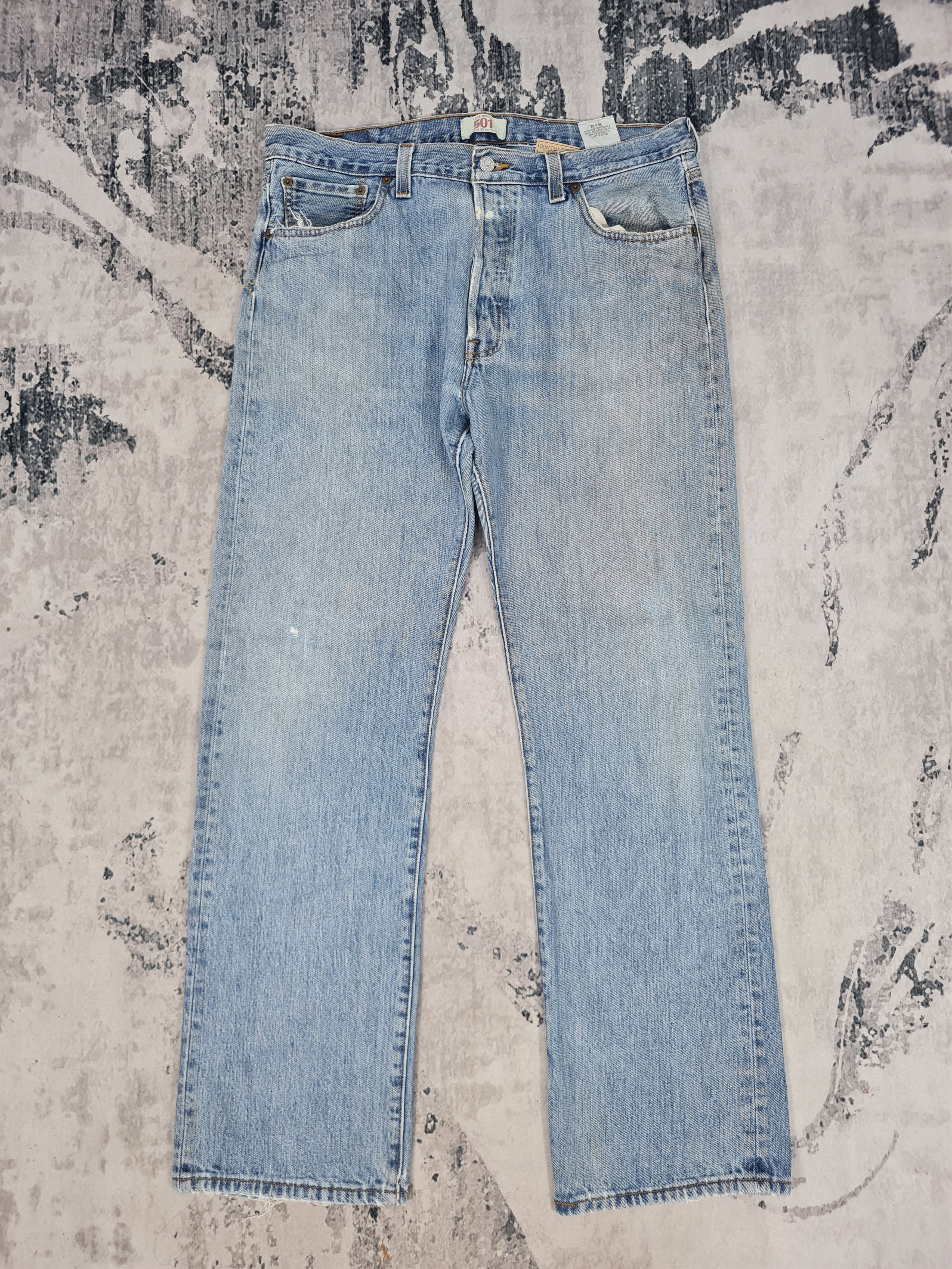 Levi's Vintage Clothing LEVIS 501 Distressed Faded Light Jeans L0347 Size 36X31.5 Size US 36 / EU 52 - 1 Thumbnail