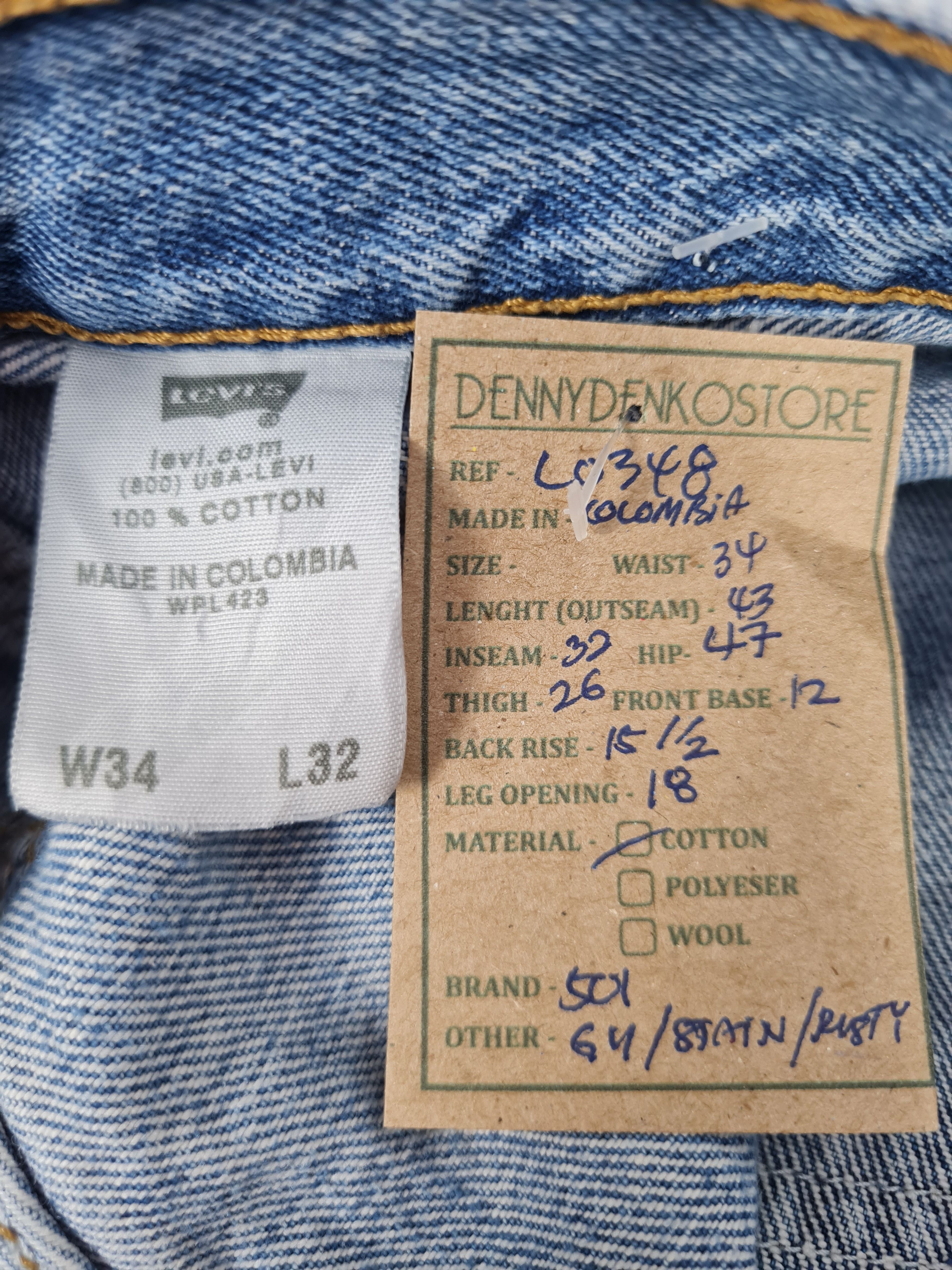 Levi's Vintage Clothing Vtg LEVIS 501 Rusty Stain Light Blue Jeans L0348 Size 34X32 Size US 34 / EU 50 - 16 Thumbnail