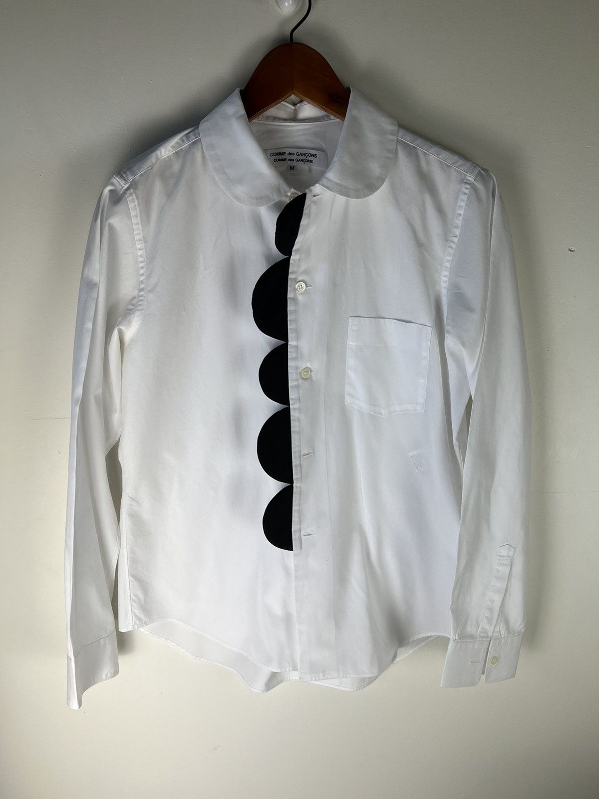 image of Womens Comme Des Garcons Button Up Shirt in White (Size Medium)