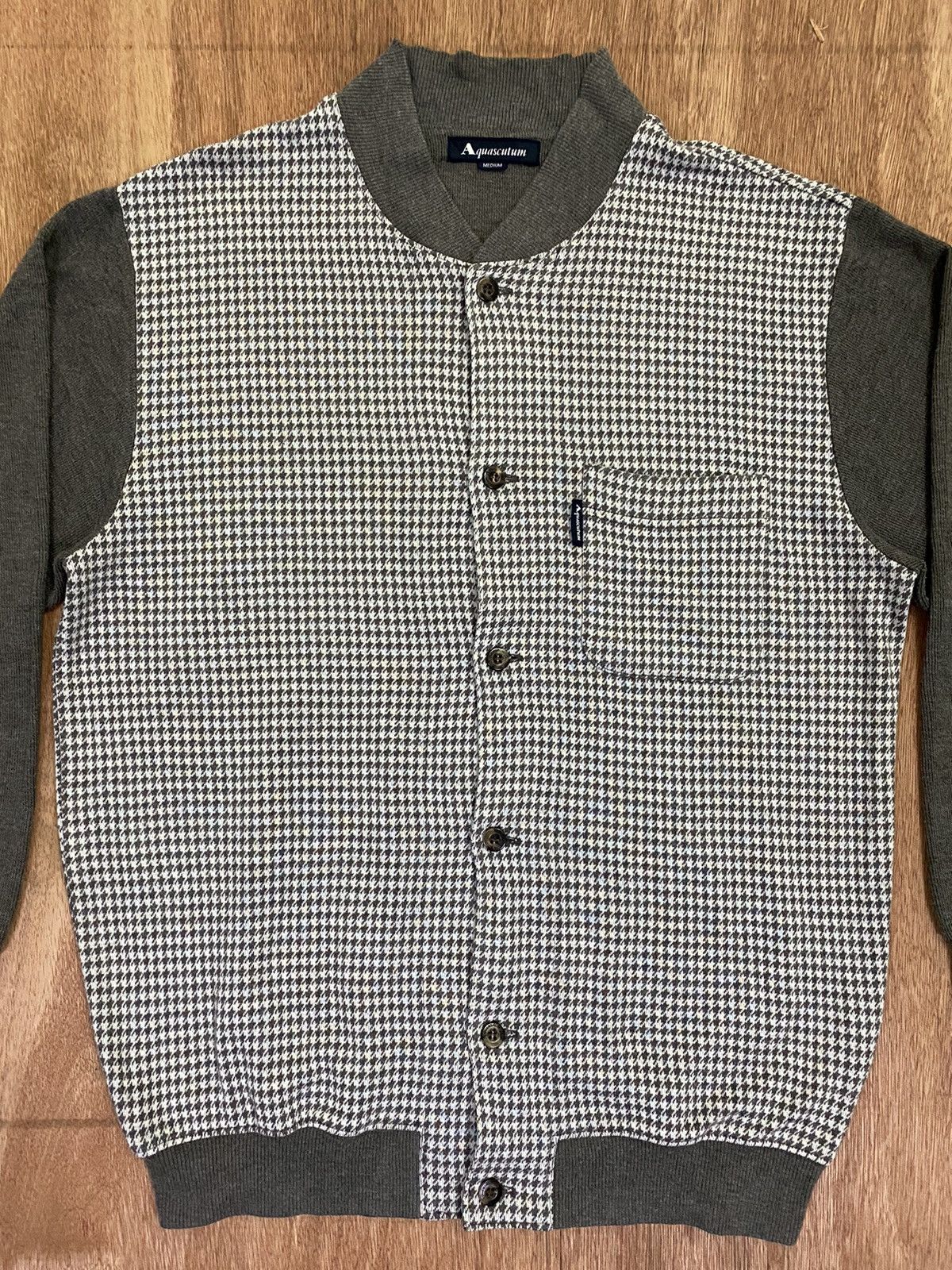 Aquascutum Aquascutum Houndstooth Button Up Sweater Size US S / EU 44-46 / 1 - 3 Thumbnail