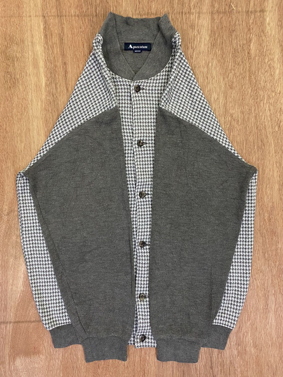Aquascutum Aquascutum Houndstooth Button Up Sweater Size US S / EU 44-46 / 1 - 5 Thumbnail