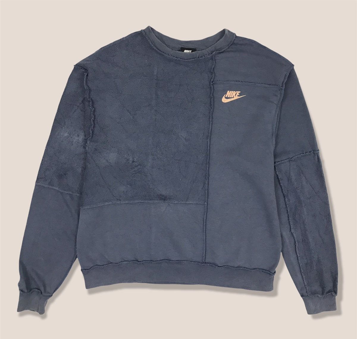 Rare NIKE patchwork Rework Small Swoosh Sweatshirt