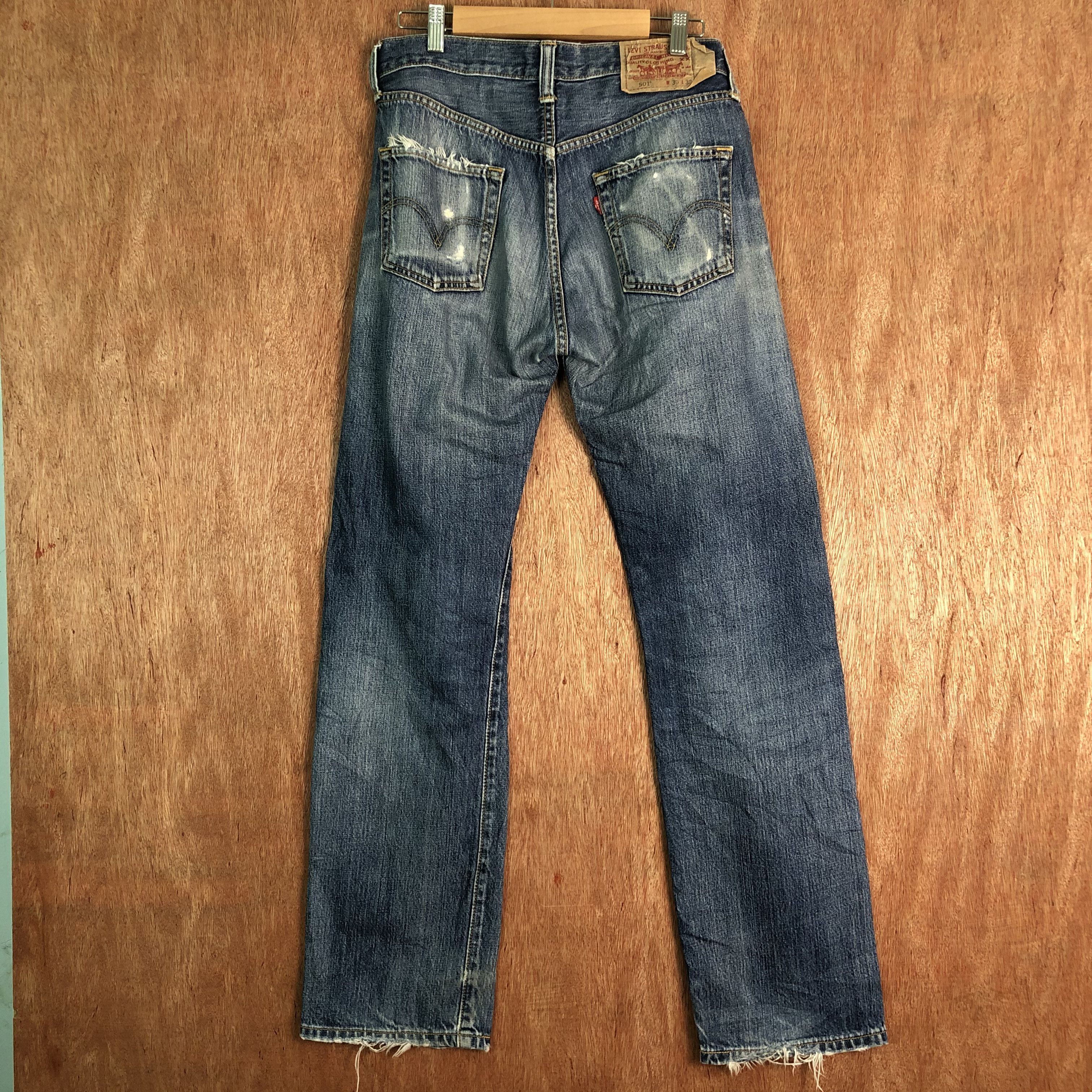 Levi's DLL 501 Levi's Strauss Blue distressed Denim Pants #c081 Size US 29 - 9 Thumbnail