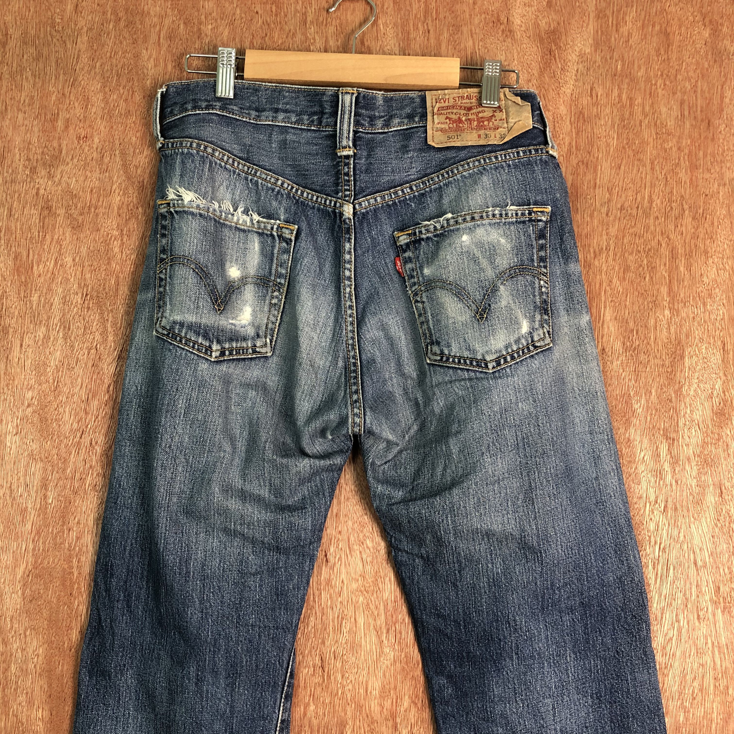 Levi's DLL 501 Levi's Strauss Blue distressed Denim Pants #c081 Size US 29 - 10 Thumbnail