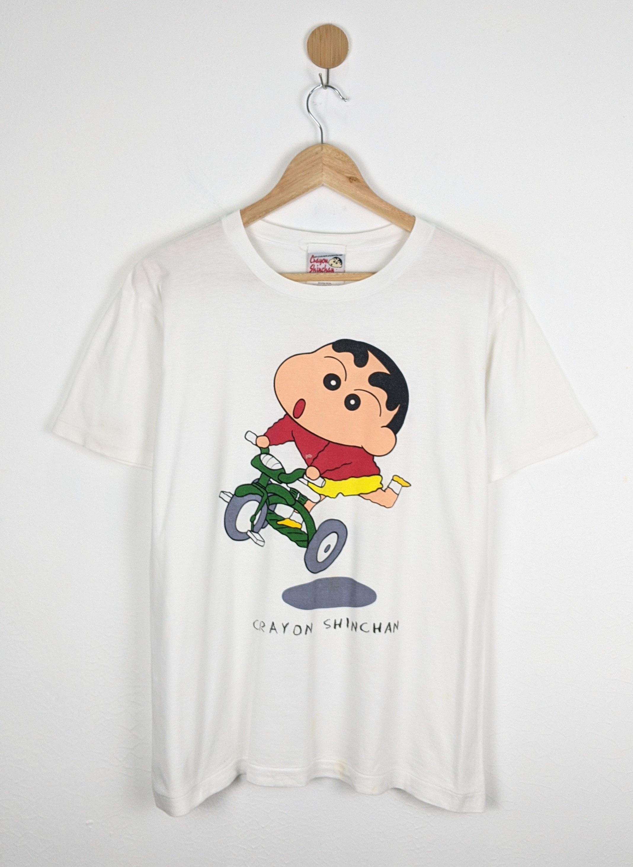 image of Cartoon Network x Vintage Crayon Shin Chan 90's Anime Manga Shirt in White, Men's (Size Medium)