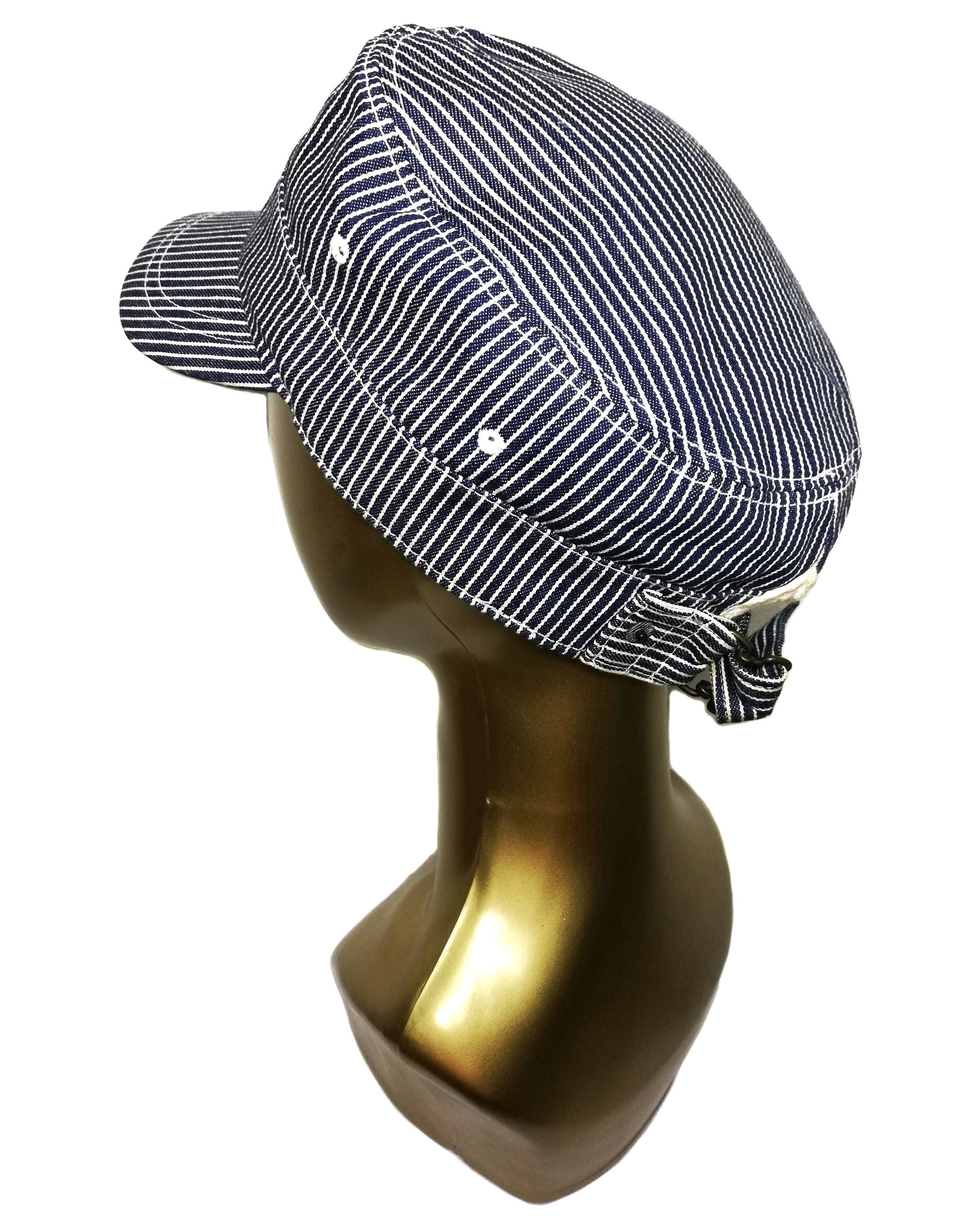 Japanese Brand 🔥Union Made Fab Work Wear Hickory Stripe Railroad Cap🔥 Size ONE SIZE - 5 Thumbnail