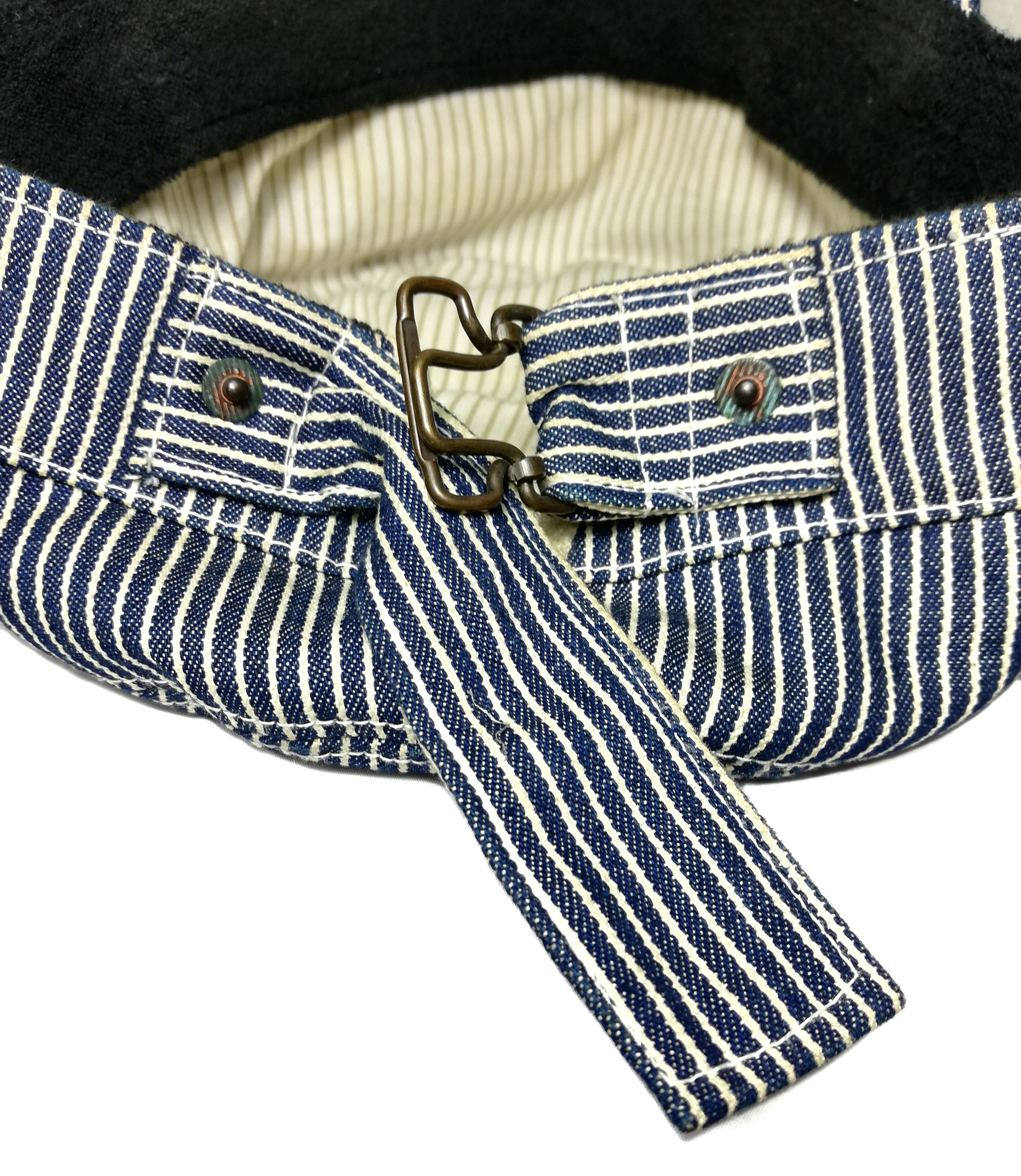 Japanese Brand 🔥Union Made Fab Work Wear Hickory Stripe Railroad Cap🔥 Size ONE SIZE - 10 Thumbnail