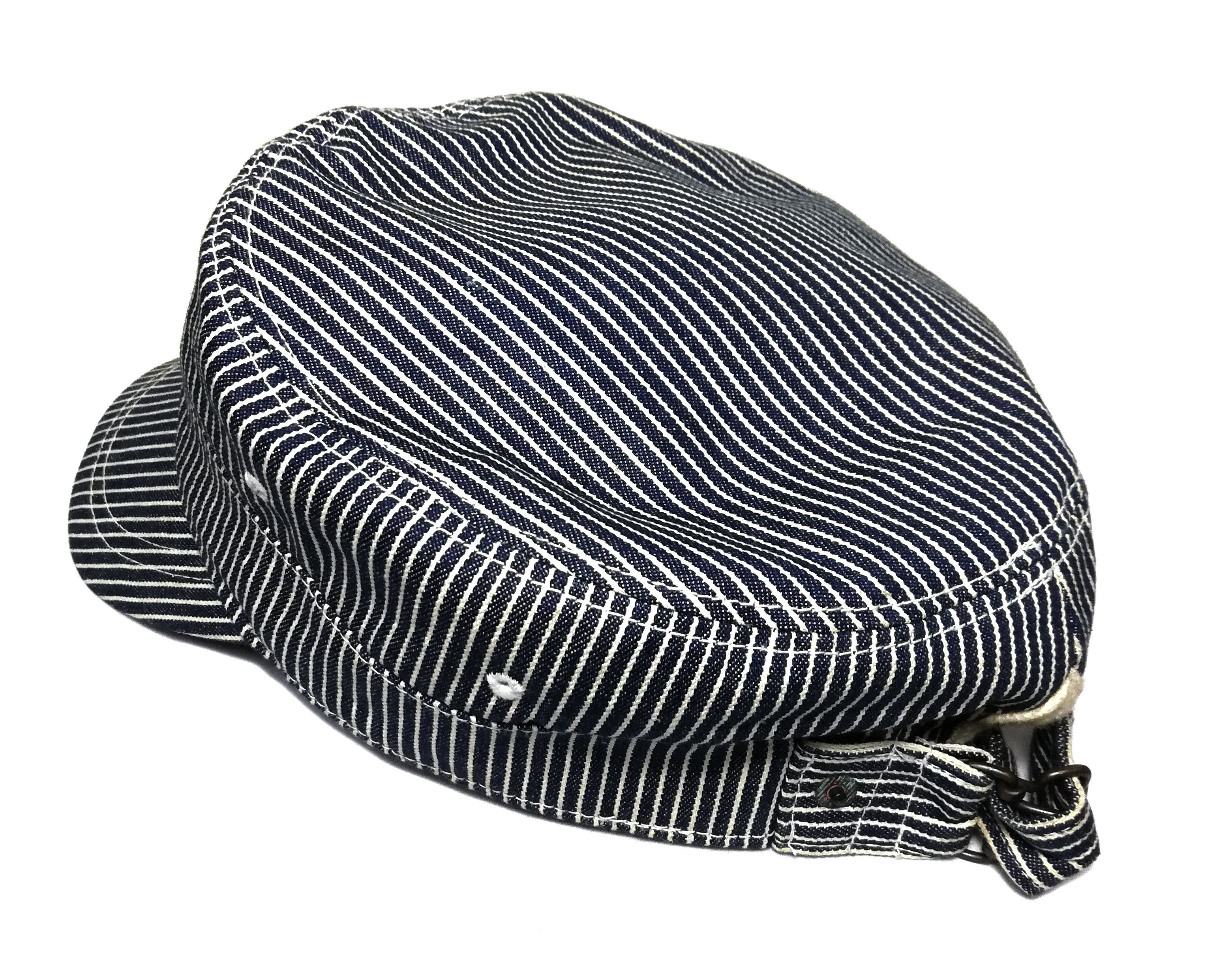 Japanese Brand 🔥Union Made Fab Work Wear Hickory Stripe Railroad Cap🔥 Size ONE SIZE - 8 Thumbnail