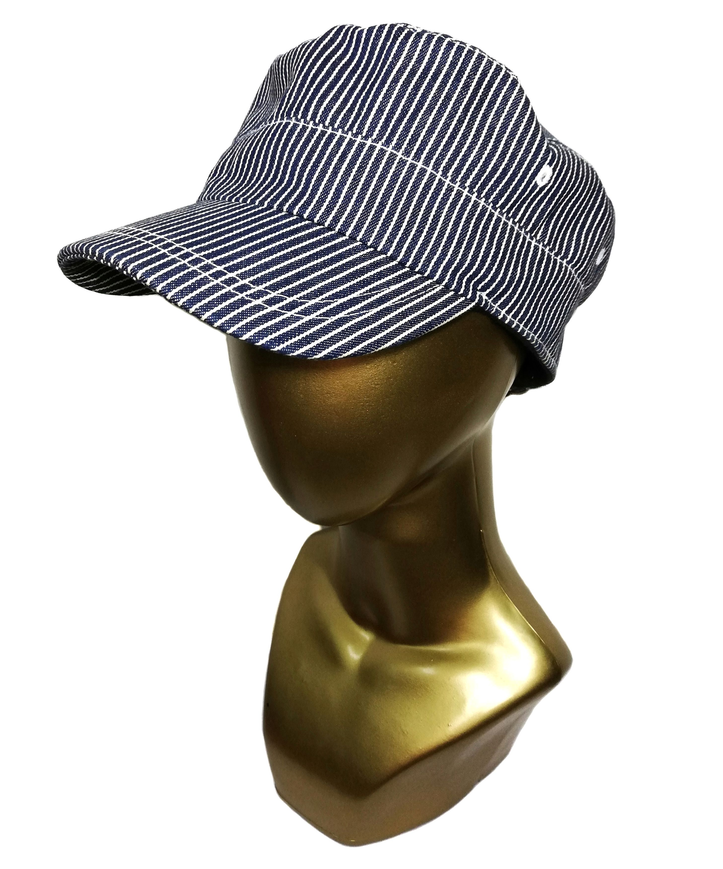 Japanese Brand 🔥Union Made Fab Work Wear Hickory Stripe Railroad Cap🔥 Size ONE SIZE - 3 Thumbnail