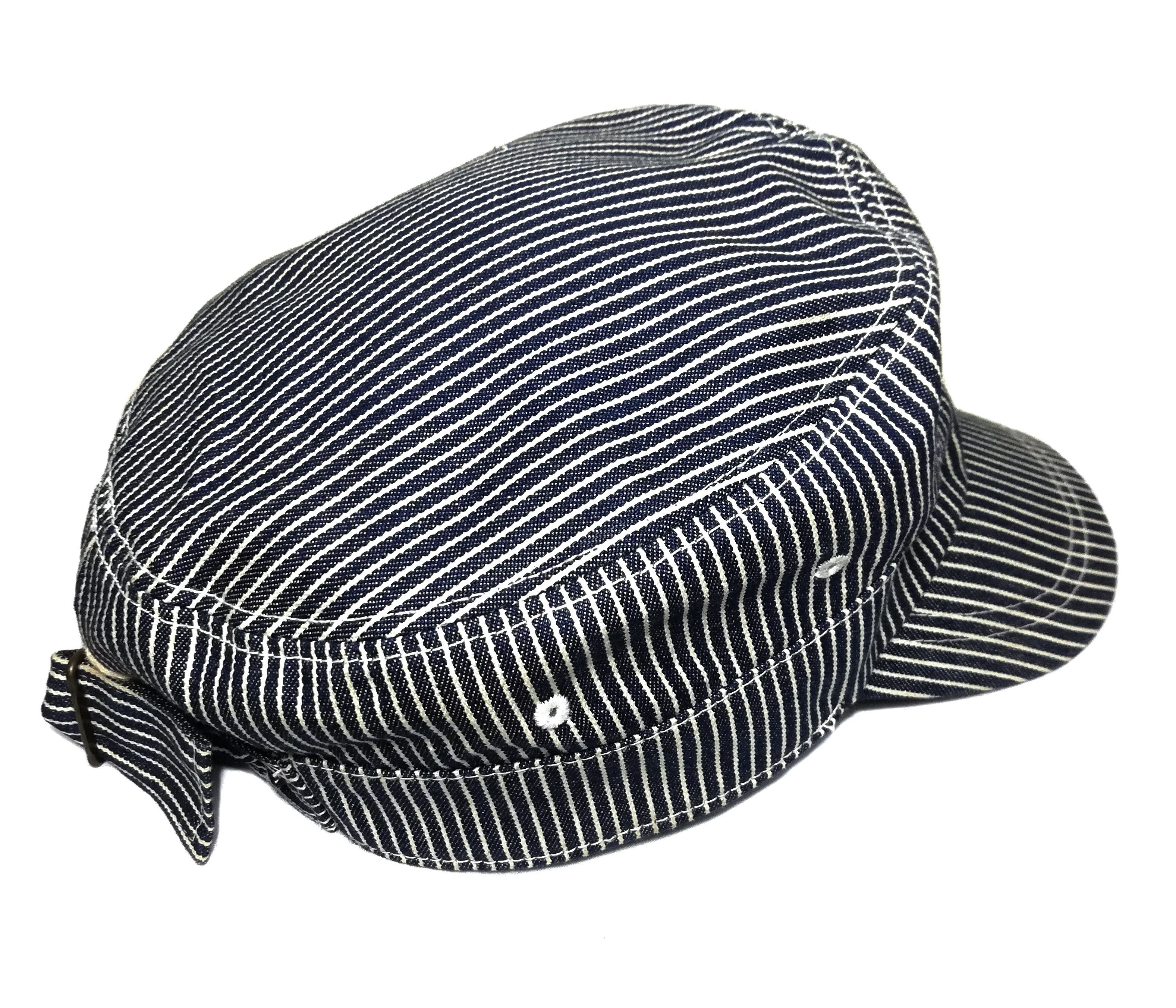 Japanese Brand 🔥Union Made Fab Work Wear Hickory Stripe Railroad Cap🔥 Size ONE SIZE - 7 Thumbnail