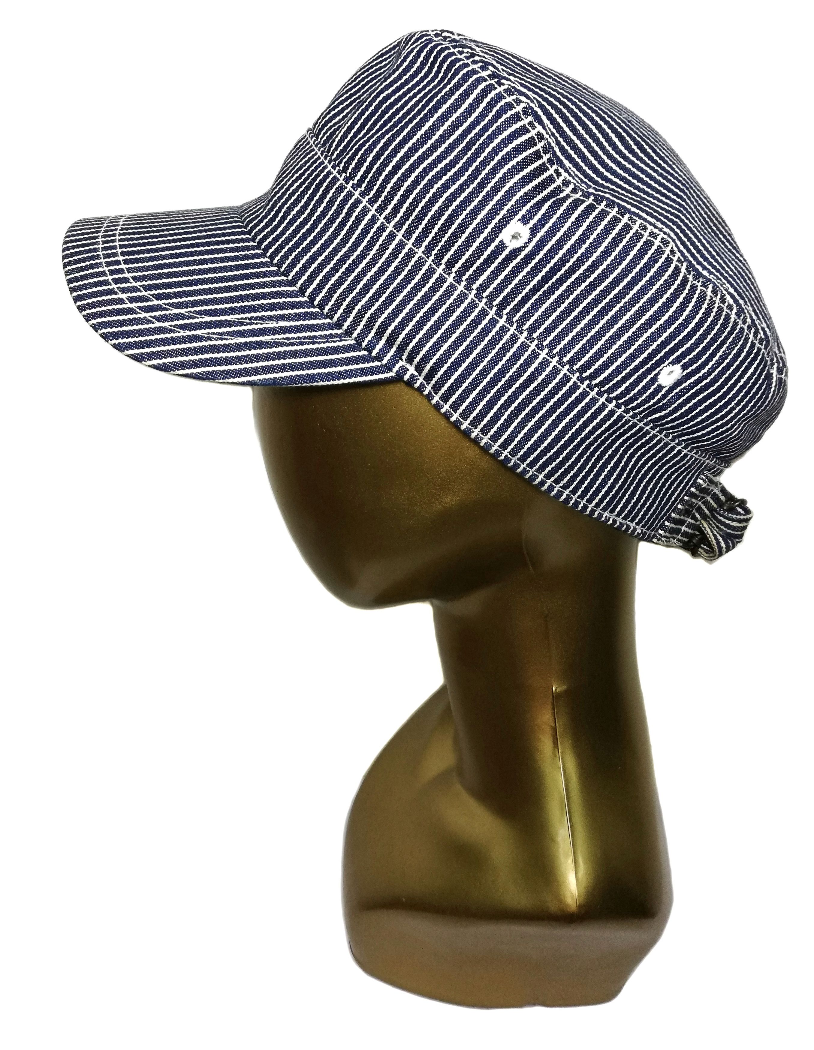 Japanese Brand 🔥Union Made Fab Work Wear Hickory Stripe Railroad Cap🔥 Size ONE SIZE - 4 Thumbnail
