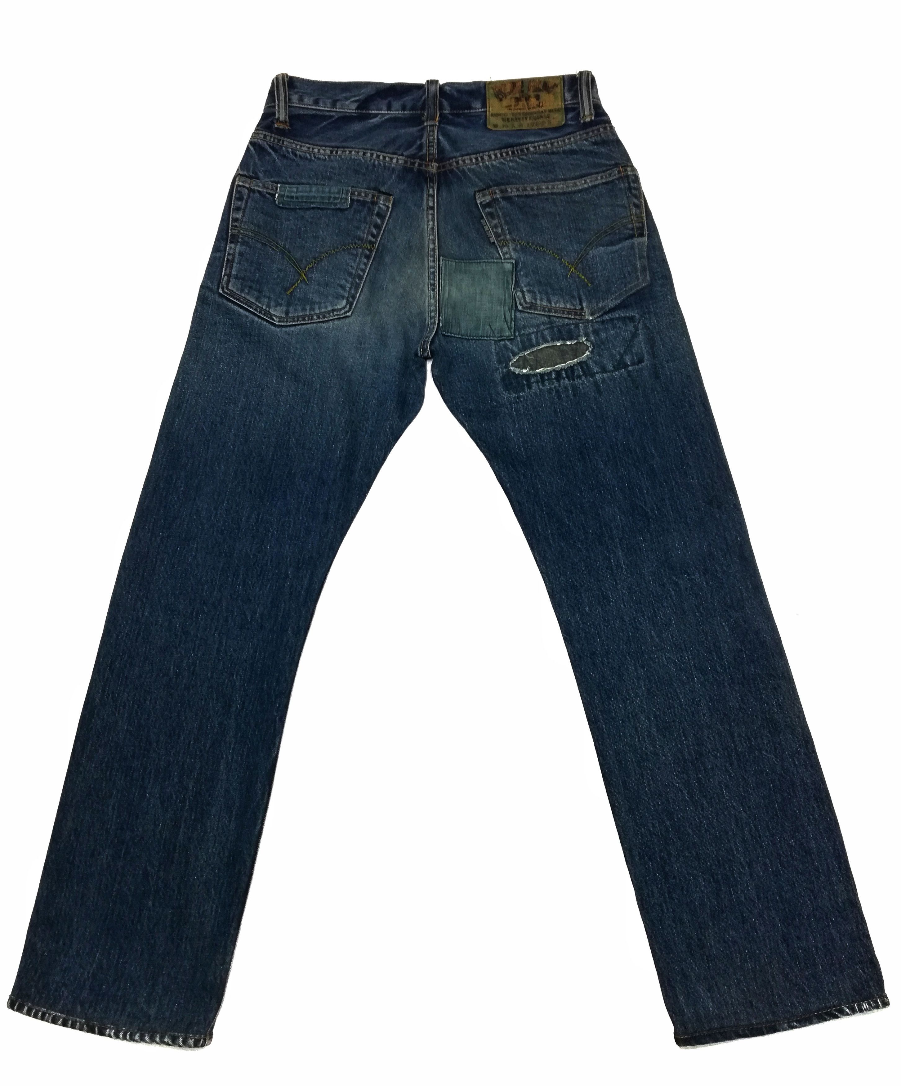 Blue Blue Japan × Indigo × Japanese Brand 🔥GRAIL 🇯🇵 BBJ Hrm Patchwork Boro Denim Light Colour🔥 Size US 29 - 15 Thumbnail