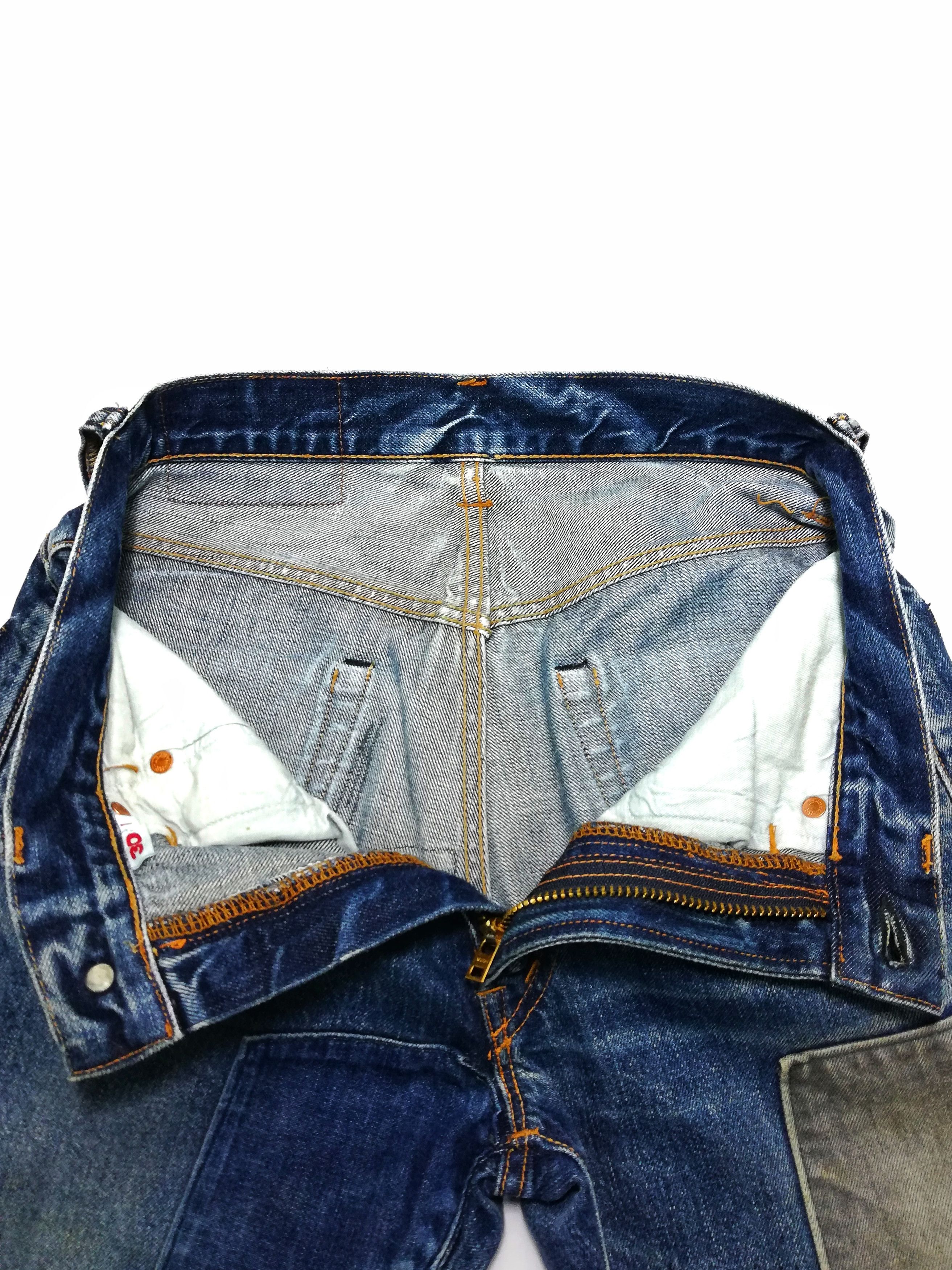 Blue Blue Japan × Indigo × Japanese Brand 🔥GRAIL 🇯🇵 BBJ Hrm Patchwork Boro Denim Light Colour🔥 Size US 29 - 10 Thumbnail