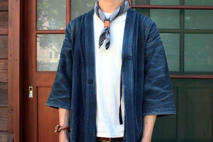 Indigo × Japanese Brand 🔥Indigo Dyed Sashiko Noragi Kimono Visvim Style Design🔥 Size US S / EU 44-46 / 1 - 12 Thumbnail