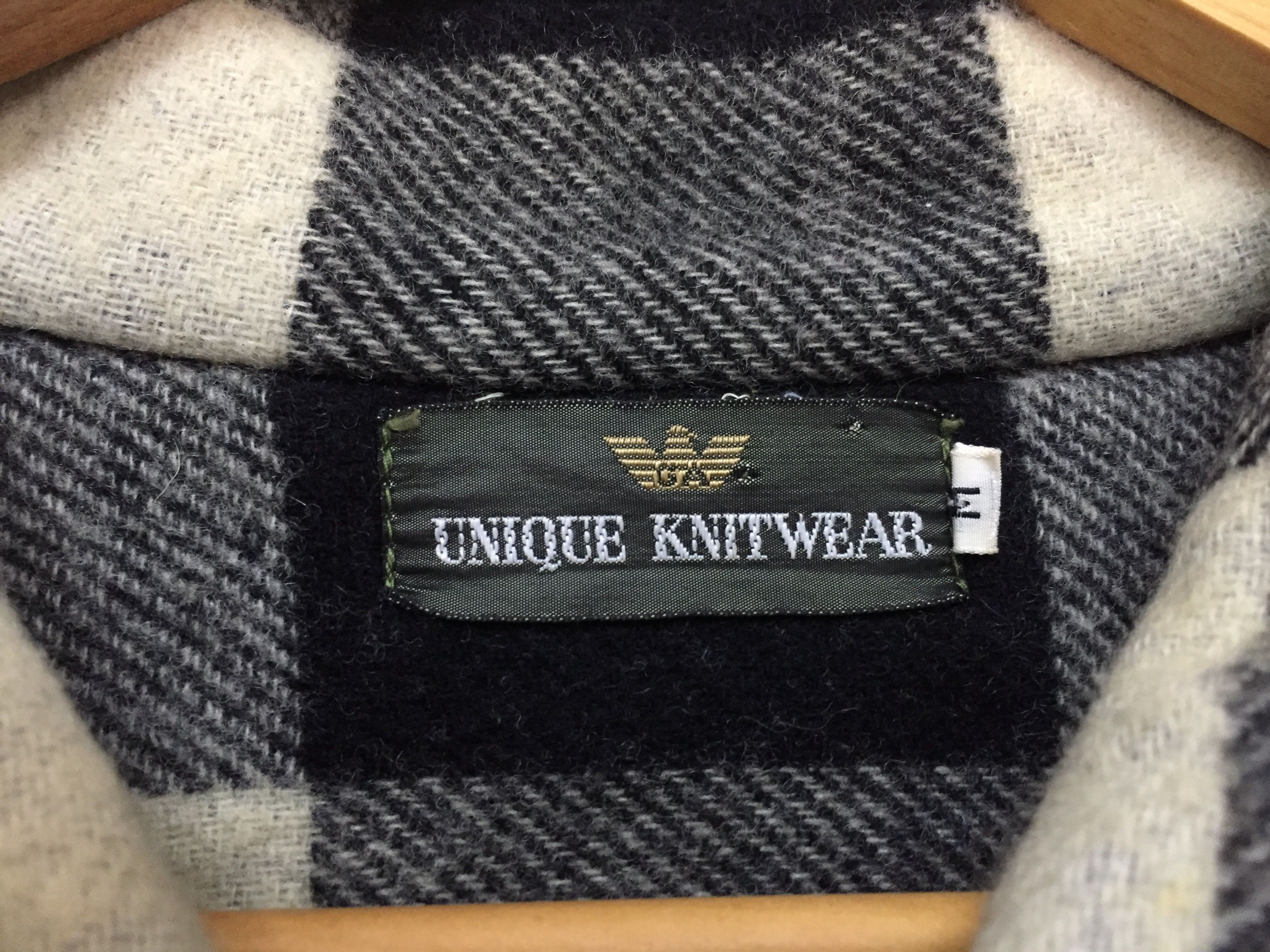 Emporio Armani 80's ARMANI Unique knitwear Check Wool Jacket Size US L / EU 52-54 / 3 - 16 Thumbnail