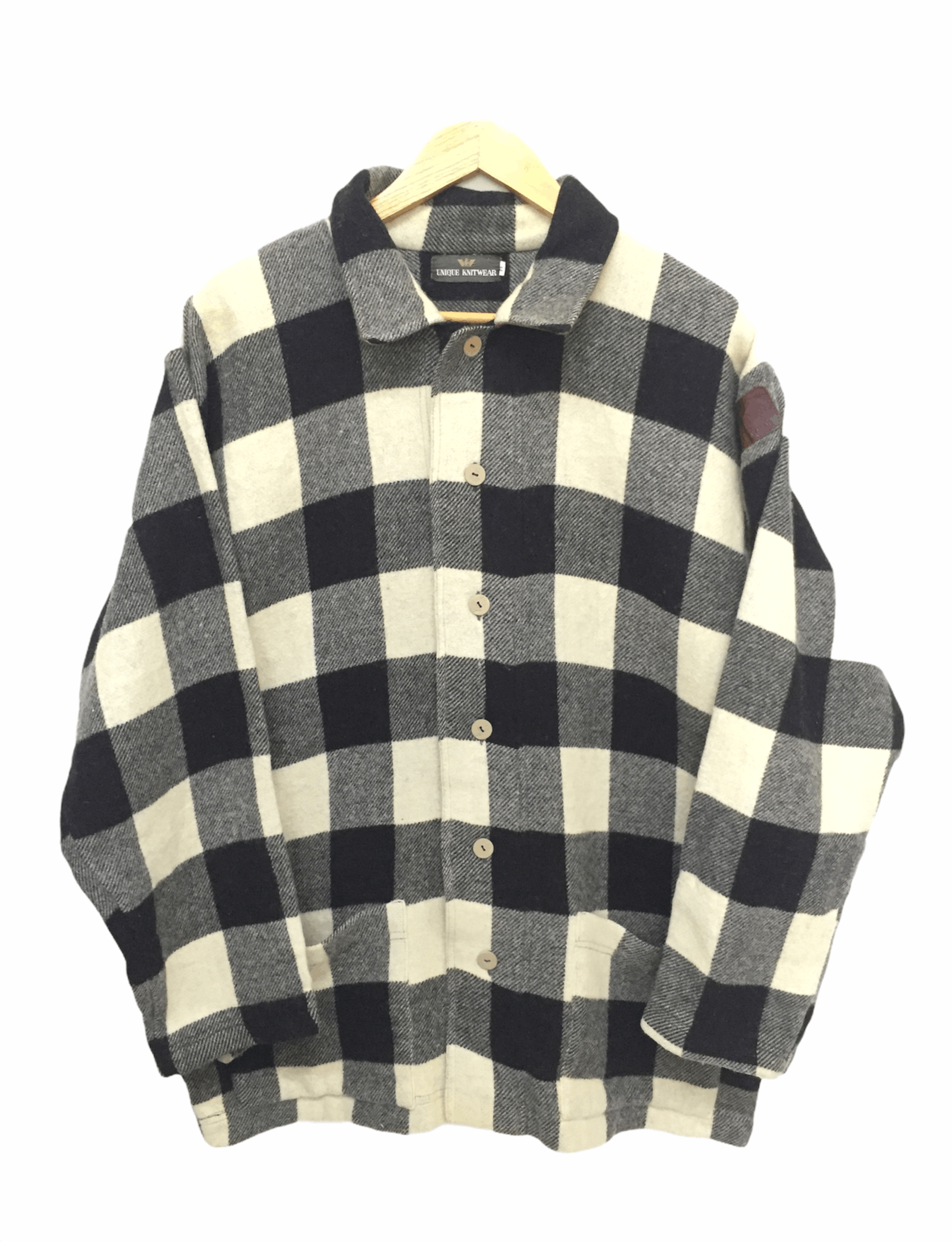 Emporio Armani 80's ARMANI Unique knitwear Check Wool Jacket Size US L / EU 52-54 / 3 - 2 Thumbnail