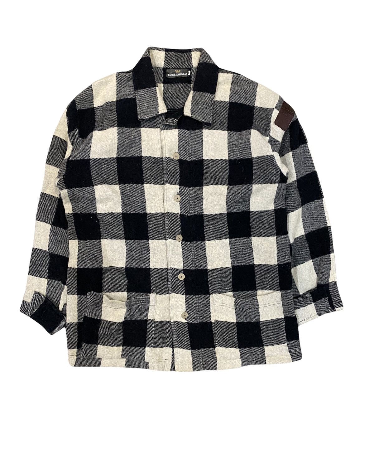 Emporio Armani 80's ARMANI Unique knitwear Check Wool Jacket Size US L / EU 52-54 / 3 - 1 Thumbnail
