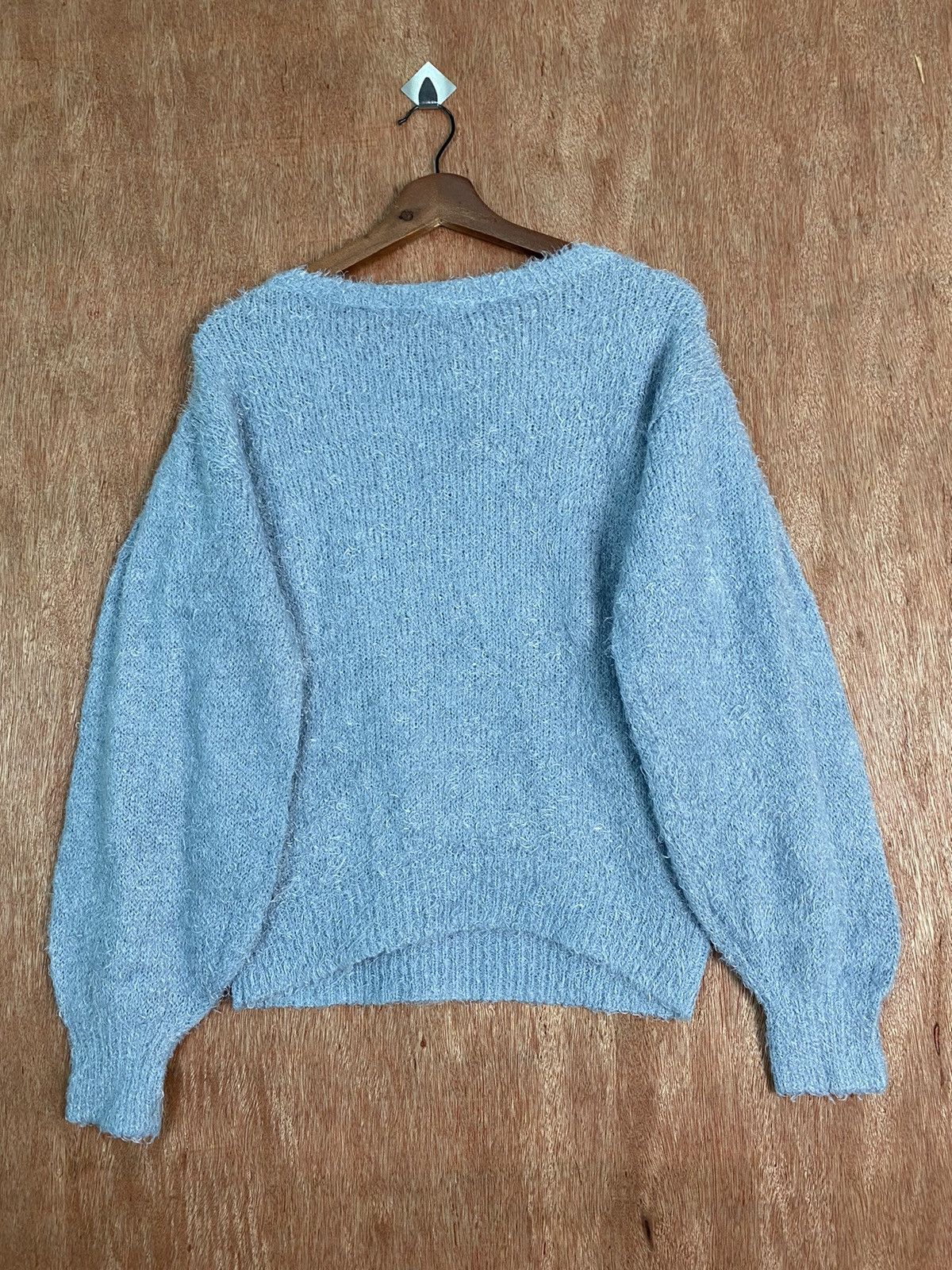 Homespun Knitwear DLS Gu Blue Shag Shaggy Fur Mohair Knitwear #BB604 Size US S / EU 44-46 / 1 - 7 Thumbnail
