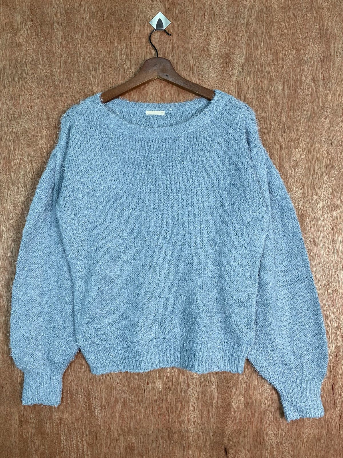 Homespun Knitwear DLS Gu Blue Shag Shaggy Fur Mohair Knitwear #BB604 Size US S / EU 44-46 / 1 - 1 Thumbnail